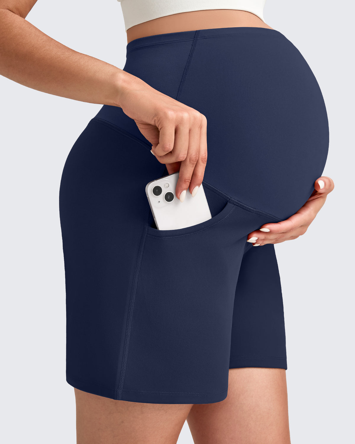 G4Free Activewear - Over The Belly Pregnancy Athletic Shorts 6'' -GF25EY556AF-XS-GF25EY556AA-S-GF25EY556AB-M-GF25EY556AC-L-GF25EY556AD-XL