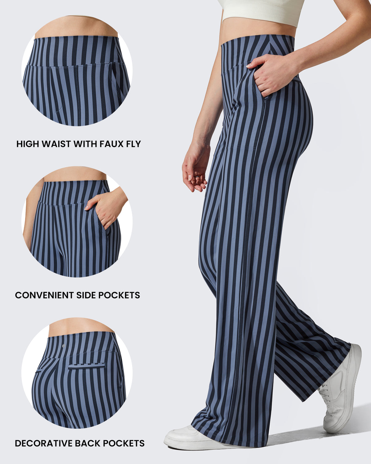 G4Free Activewear - Loose High-Waist Business Casual Striped Pants -GF23J172Z03F-XS-GF23J172Z03A-S-GF23J172Z03B-M-GF23J172Z03C-L-GF23J172Z03D-XL