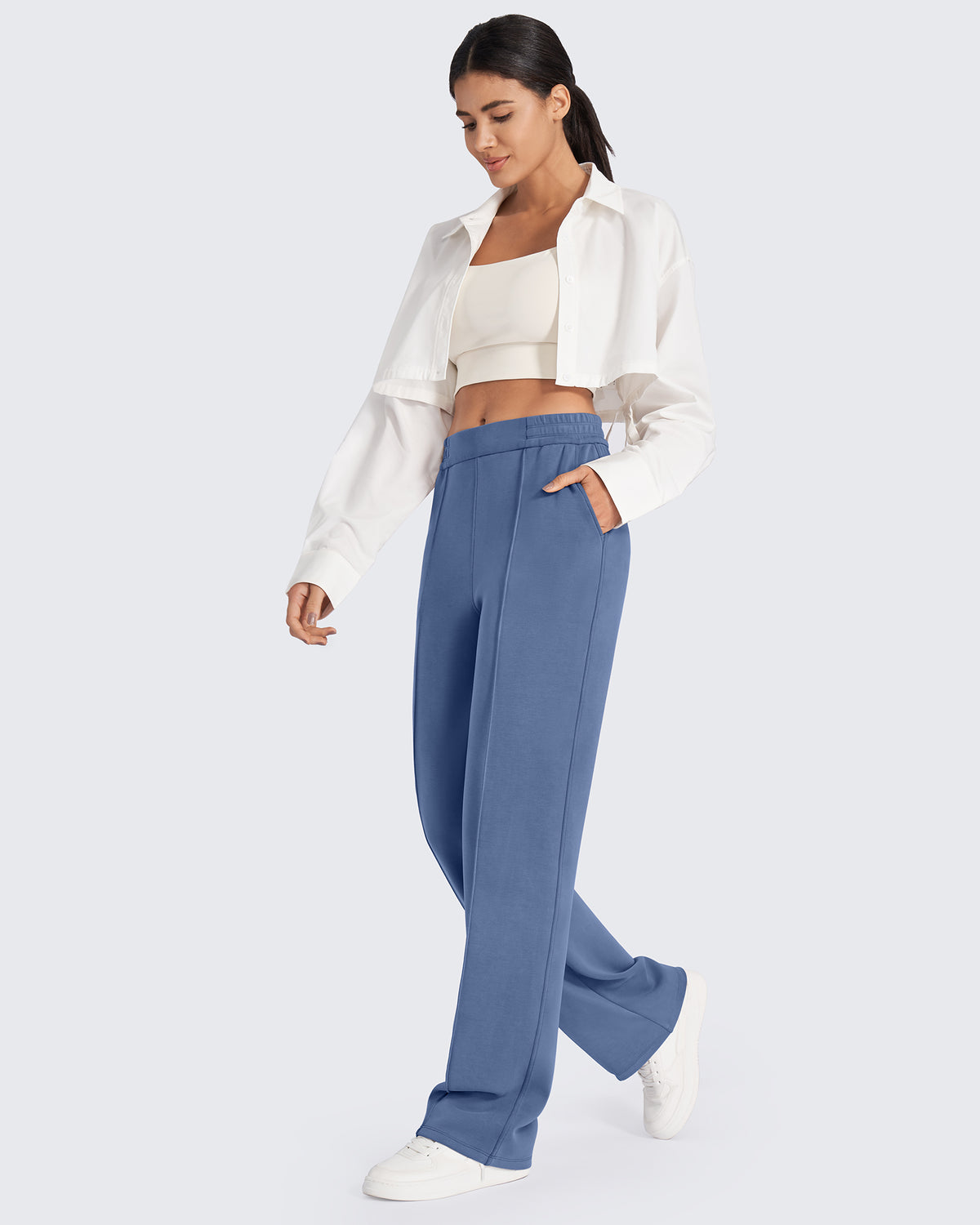 G4Free Activewear - Smoofit Loose High-Rise Elastic Dressy Pants 27 -GF24J286AF-XS-GF24J286AA-S-GF24J286AB-M-GF24J286AC-L-GF24J286AD-XL