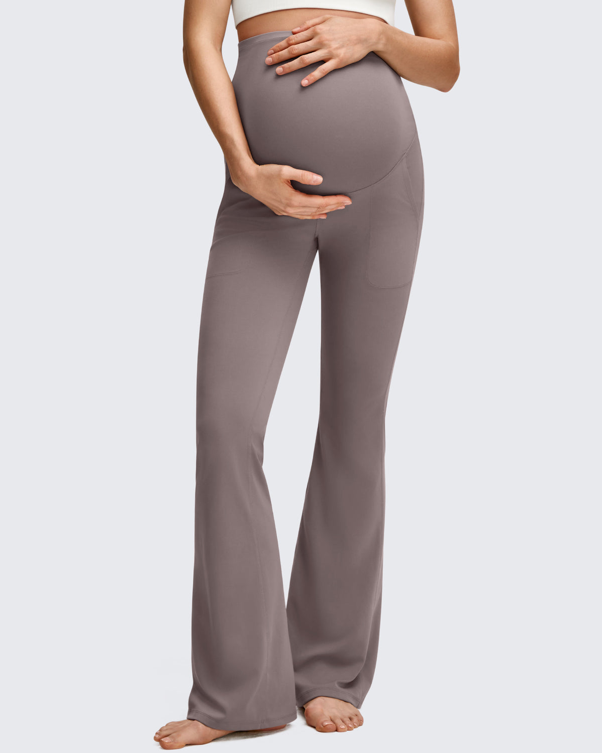 G4Free Activewear - BareFeel Maternity Pockets Dress Flare Leggings -GF25AY605AF-XS-GF25AY606AF-XS-GF25AY607AF-XS-GF25AY605AA-S-GF25AY606AA-S