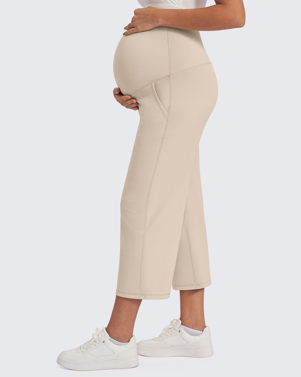 G4Free Activewear Maternity Capris Cropped Yoga Pants 21''