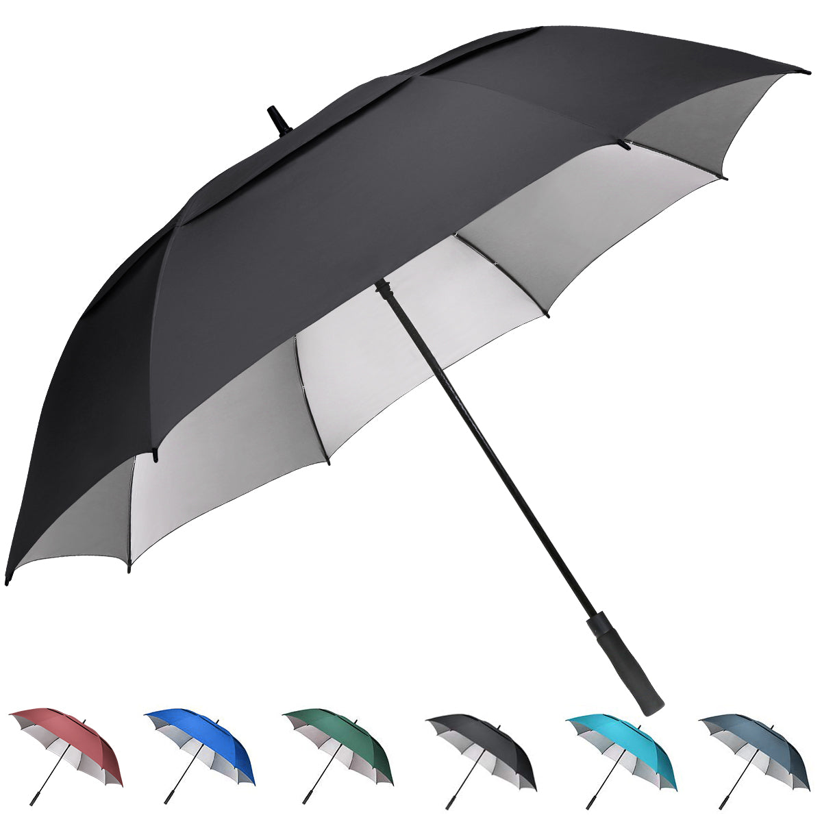 G4Free 54/62/68 Inch UV Protection Auto Open Double Canopy Sun Rain Umbrella