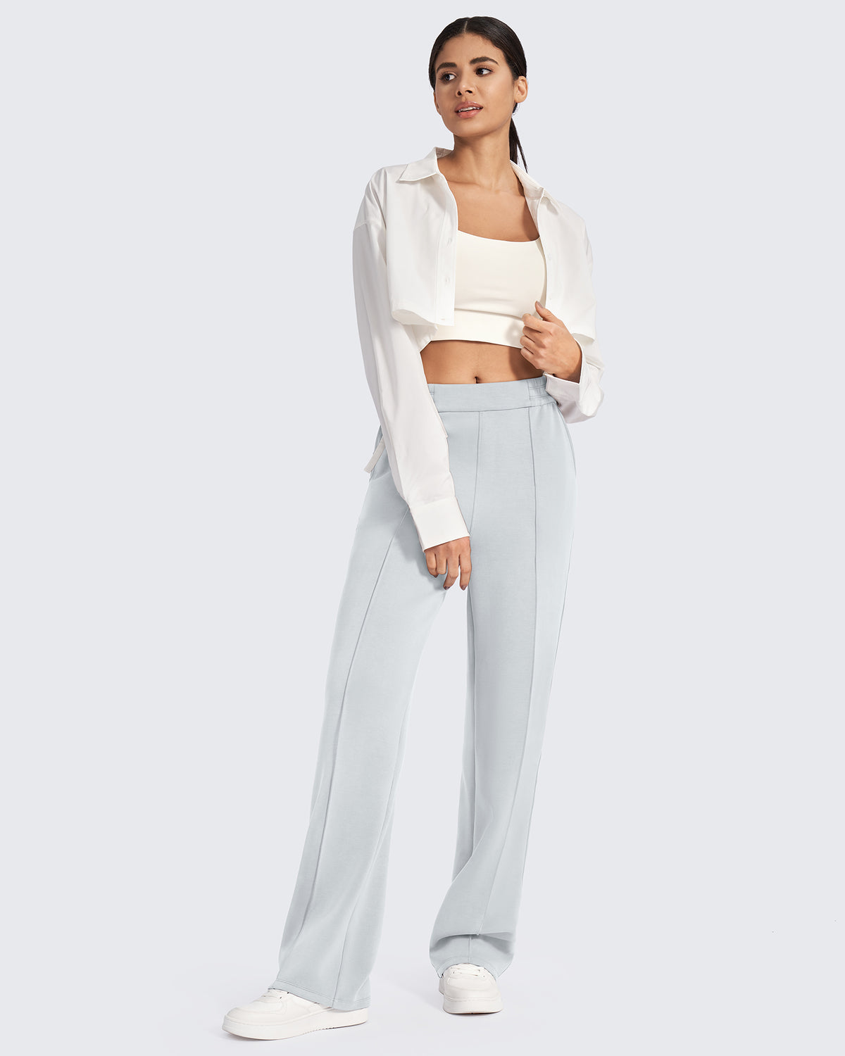G4Free Activewear - Smoofit Loose High-Rise Elastic Dressy Pants 27 -GF24J286AF-XS-GF24J286AA-S-GF24J286AB-M-GF24J286AC-L-GF24J286AD-XL