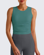 Lightbreeze Side Ruched Sleeveless Workout Tops