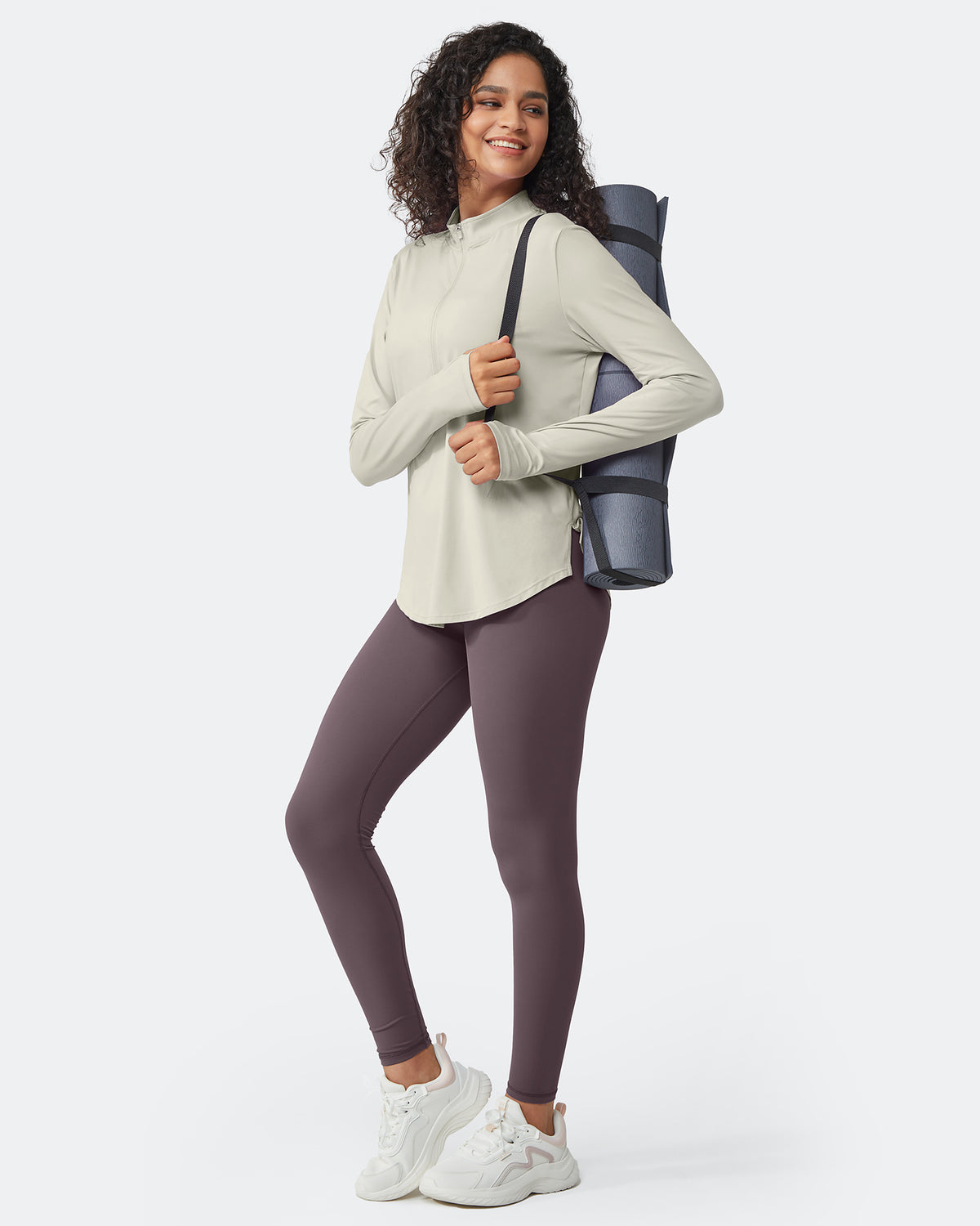 G4Free Activewear Quick Dry High Neck Sun Half Zip Tops