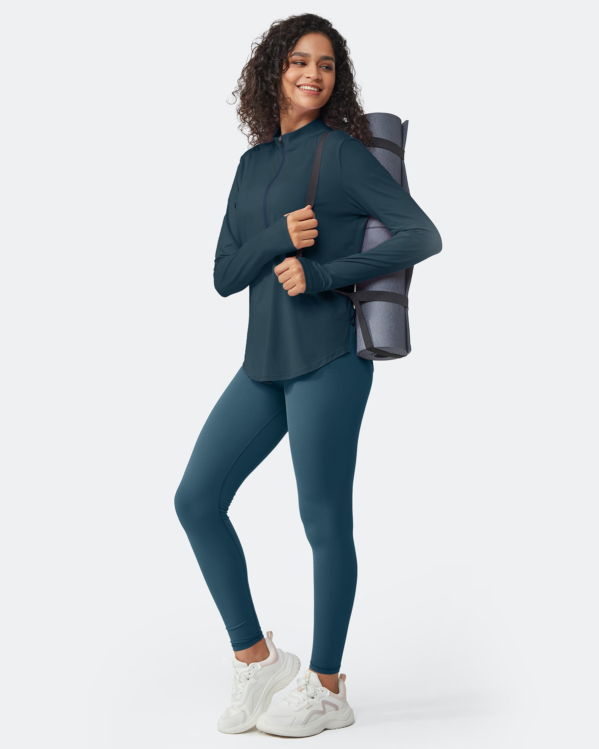 G4Free Activewear Quick Dry High Neck Sun Half Zip Tops