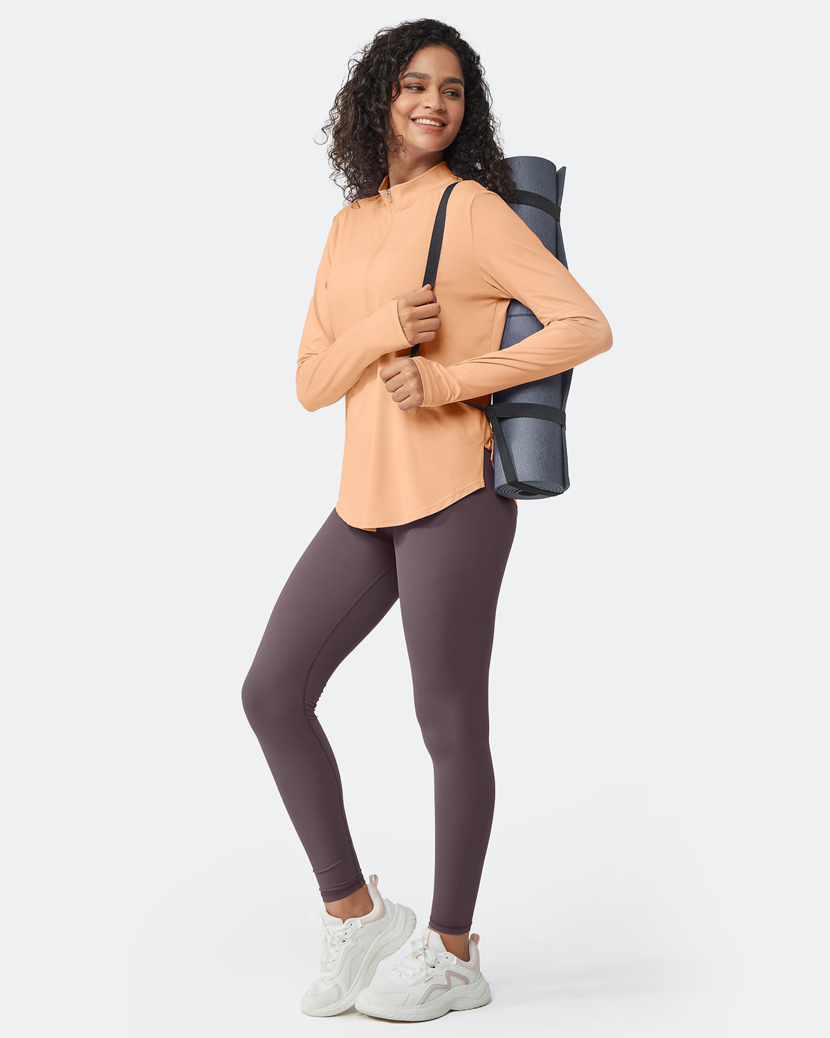 G4Free Activewear Quick Dry High Neck Sun Half Zip Tops