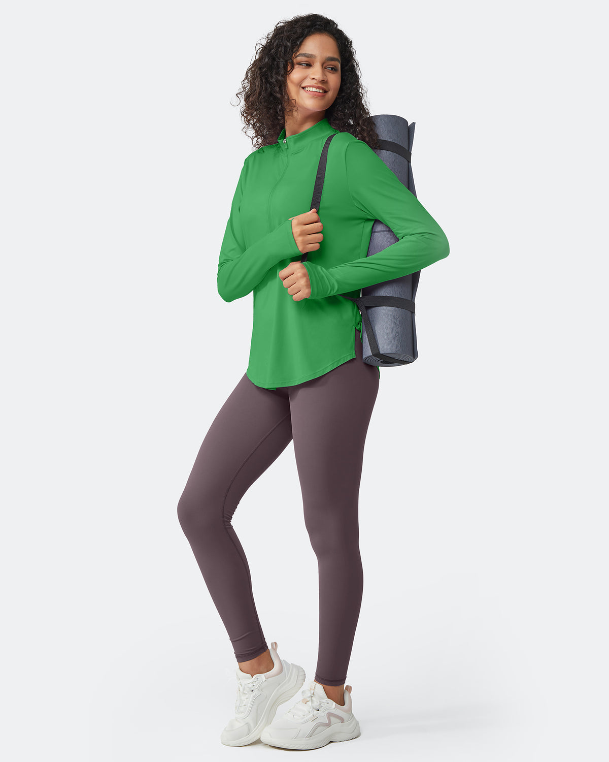 G4Free Activewear Quick Dry High Neck Sun Half Zip Tops