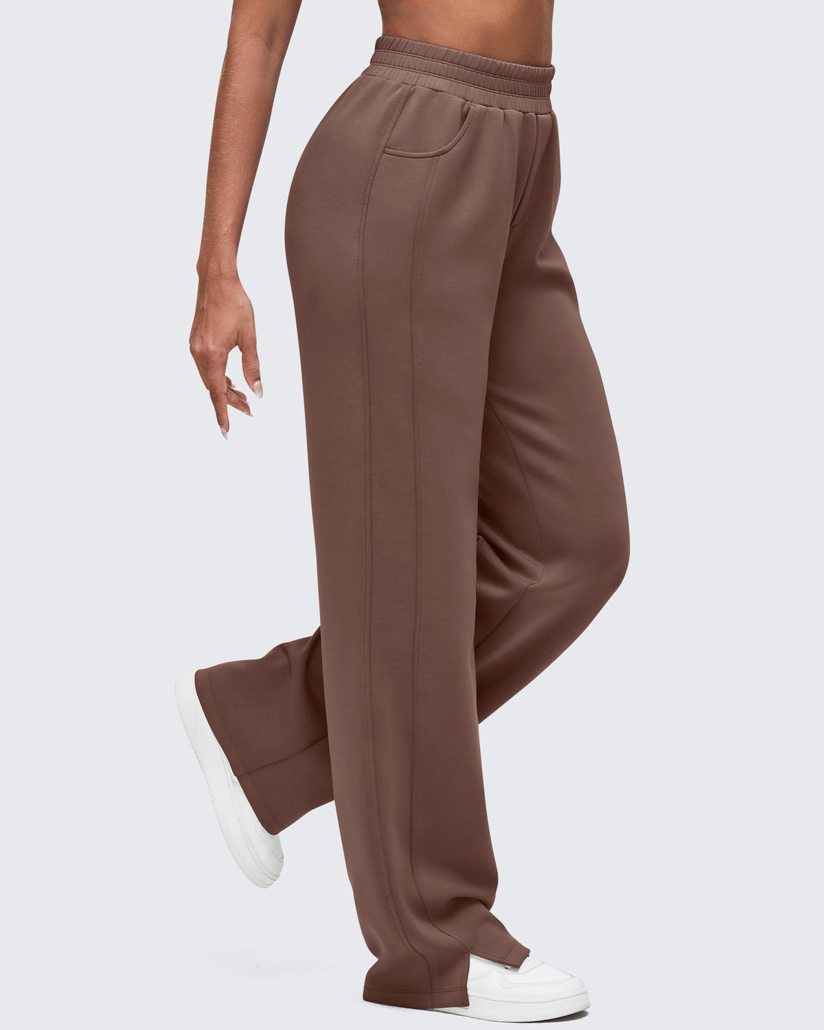 G4Free Activewear - Smoofit High-Waist Side Slit Wide Leg Sweatpants -GF25J544AF-XS-GF25J545AF-XS-GF25J546AF-XS-GF25J544AA-S-GF25J545AA-S