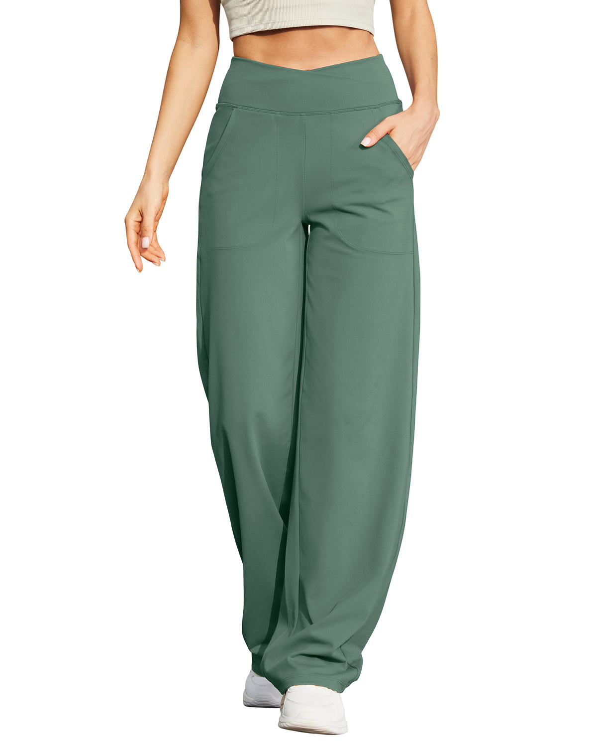 G4Free Activewear - Wide Leg High-Waist Casual Pants 31 -GF22D061AF-XS-GF22D061AA-S-GF22D061AB-M-GF22D061AC-L-GF22D061AD-XL