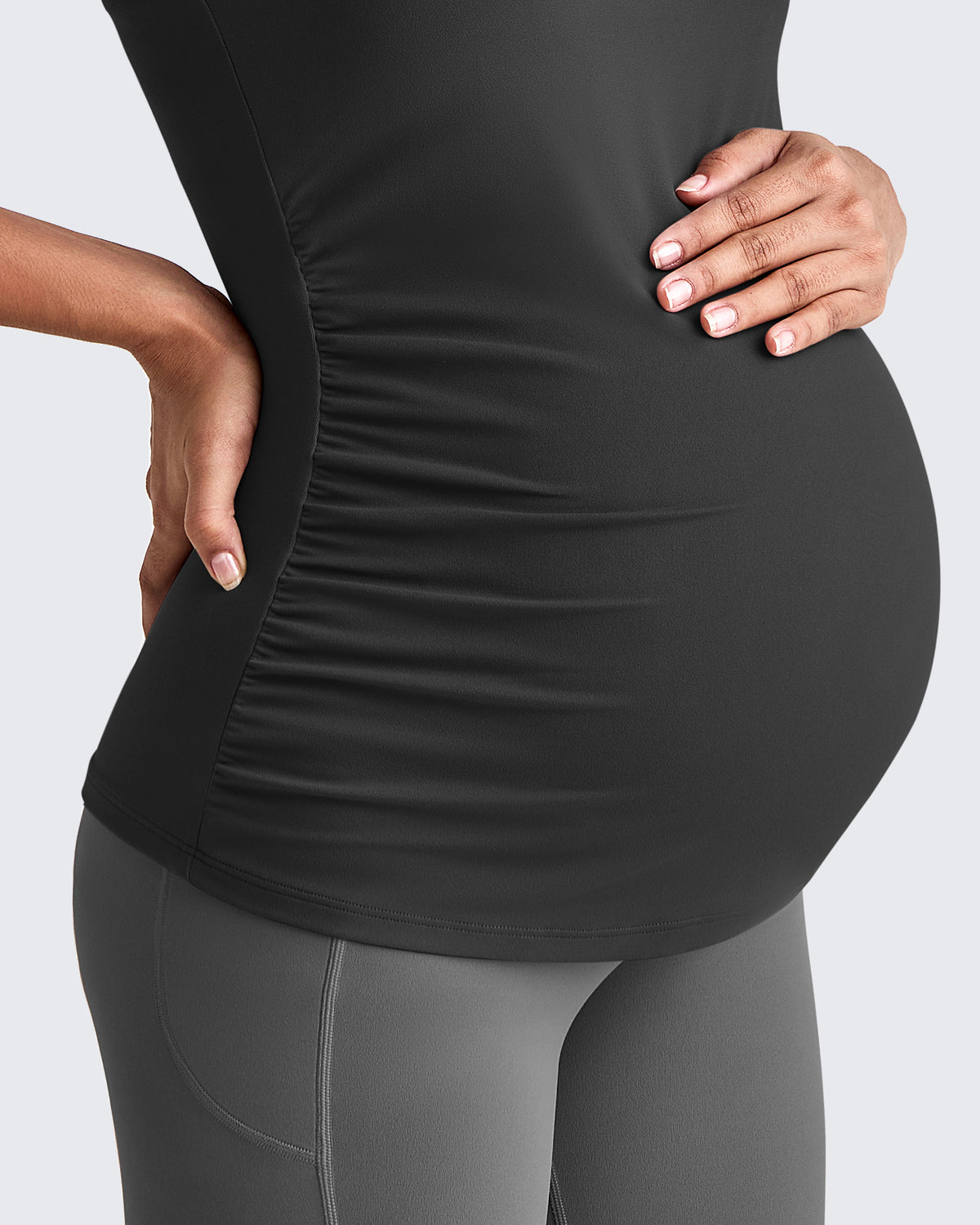G4Free Activewear - Square Neck Ruched Pregnancy Workout Tanks -GF25LY415IA-S-GF25LY415IB-M-GF25LY415IC-L-GF25LY415ID-XL-GF25LY415IF-XS