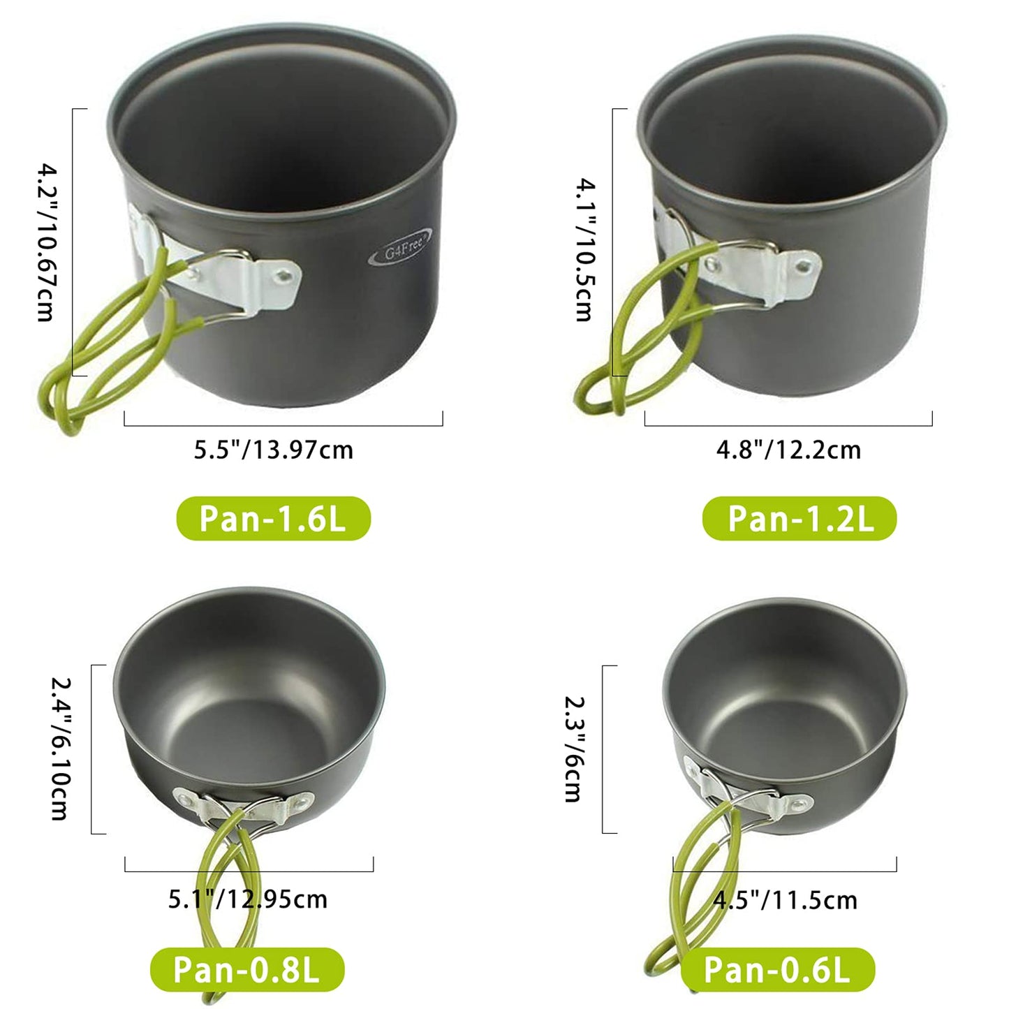 G4Free 2/4/13 PCS Camping Cookware Mess Kit