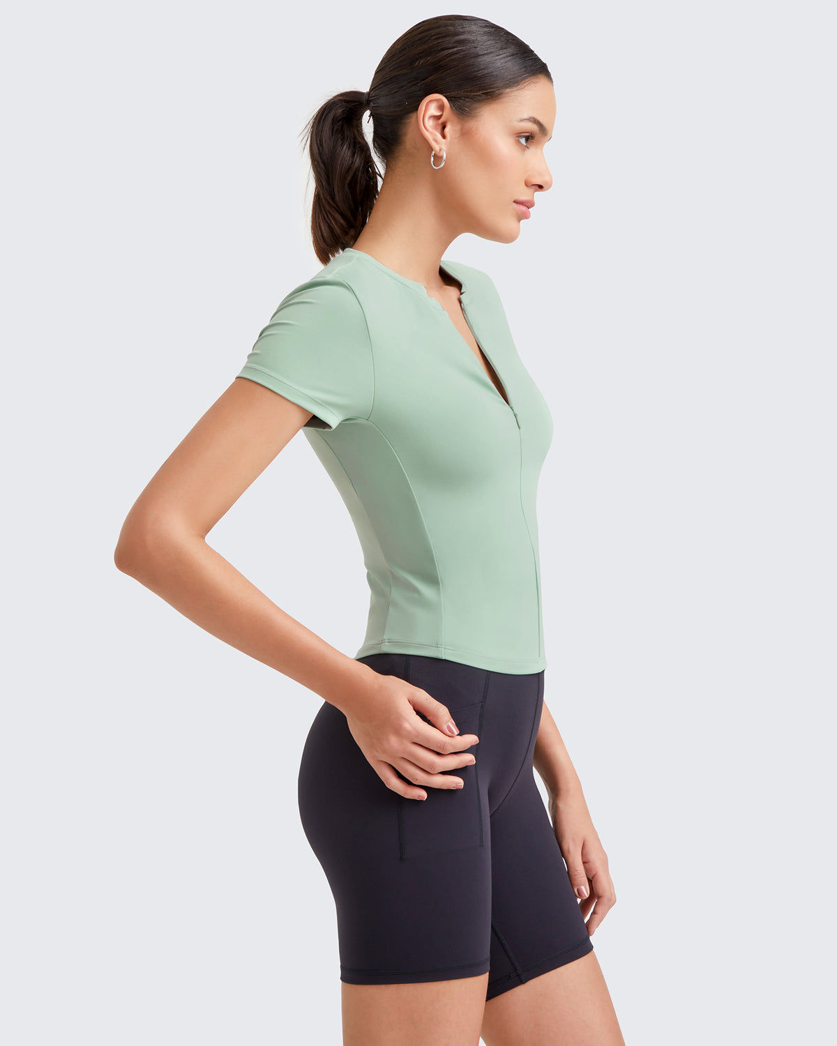 G4Free Activewear BareFeel Half Zip Slim Fit Athletic Shirts