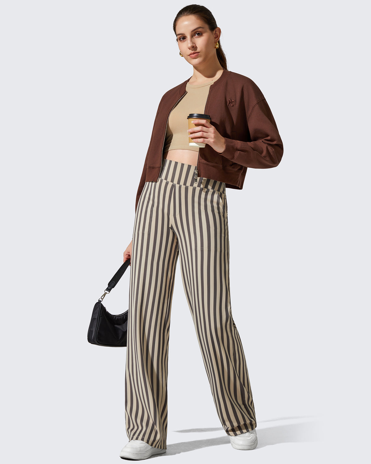 G4Free Activewear - Loose High-Waist Business Casual Striped Pants -GF23J172Z03F-XS-GF23J172Z03A-S-GF23J172Z03B-M-GF23J172Z03C-L-GF23J172Z03D-XL