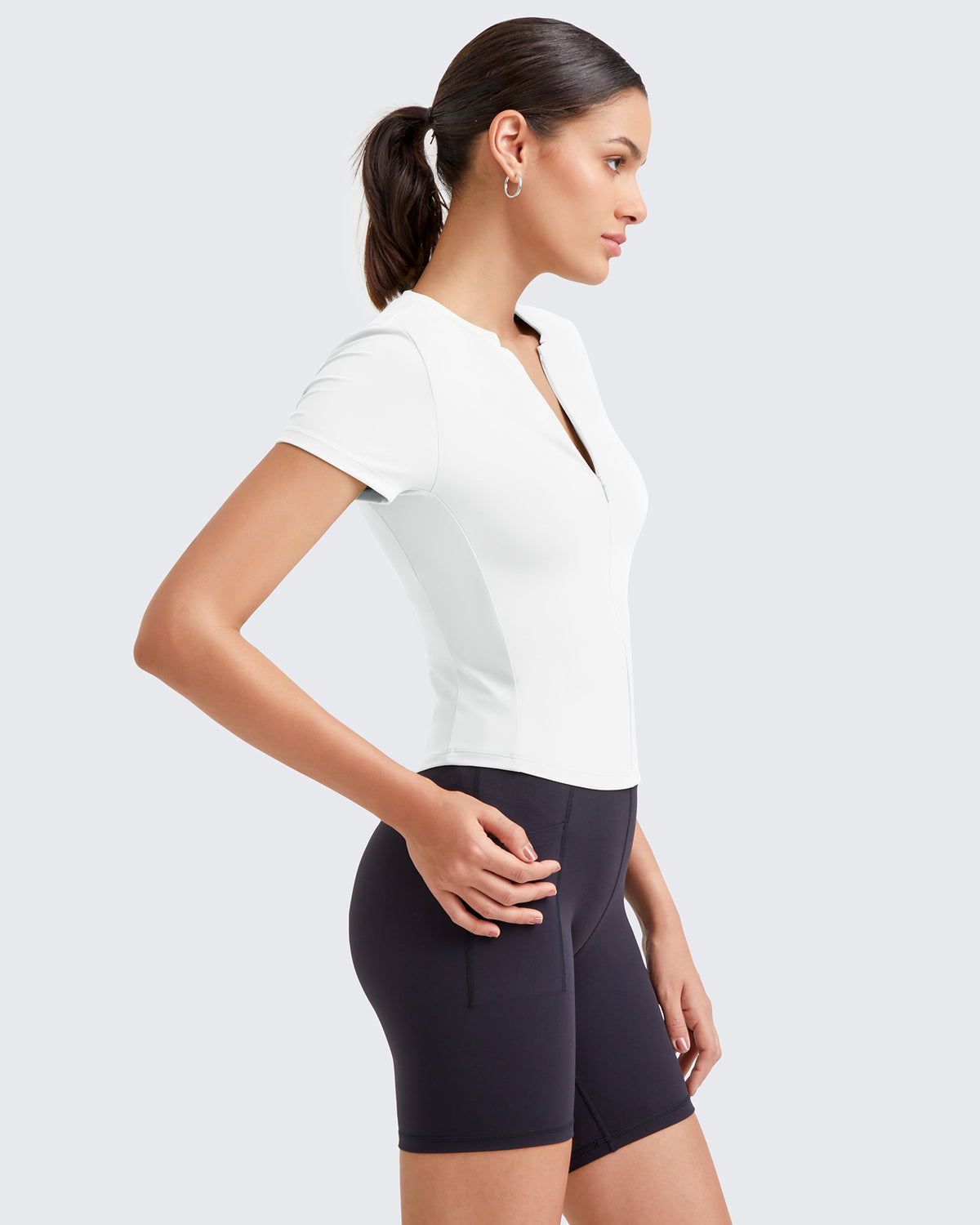 G4Free Activewear BareFeel Half Zip Slim Fit Athletic Shirts