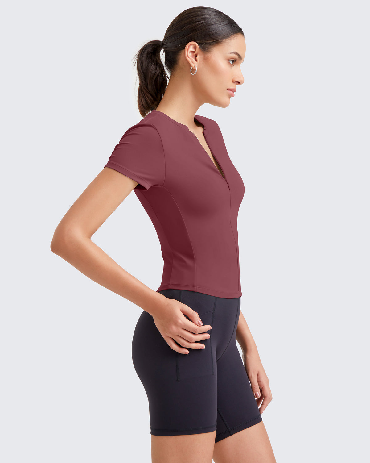 G4Free Activewear BareFeel Half Zip Slim Fit Athletic Shirts