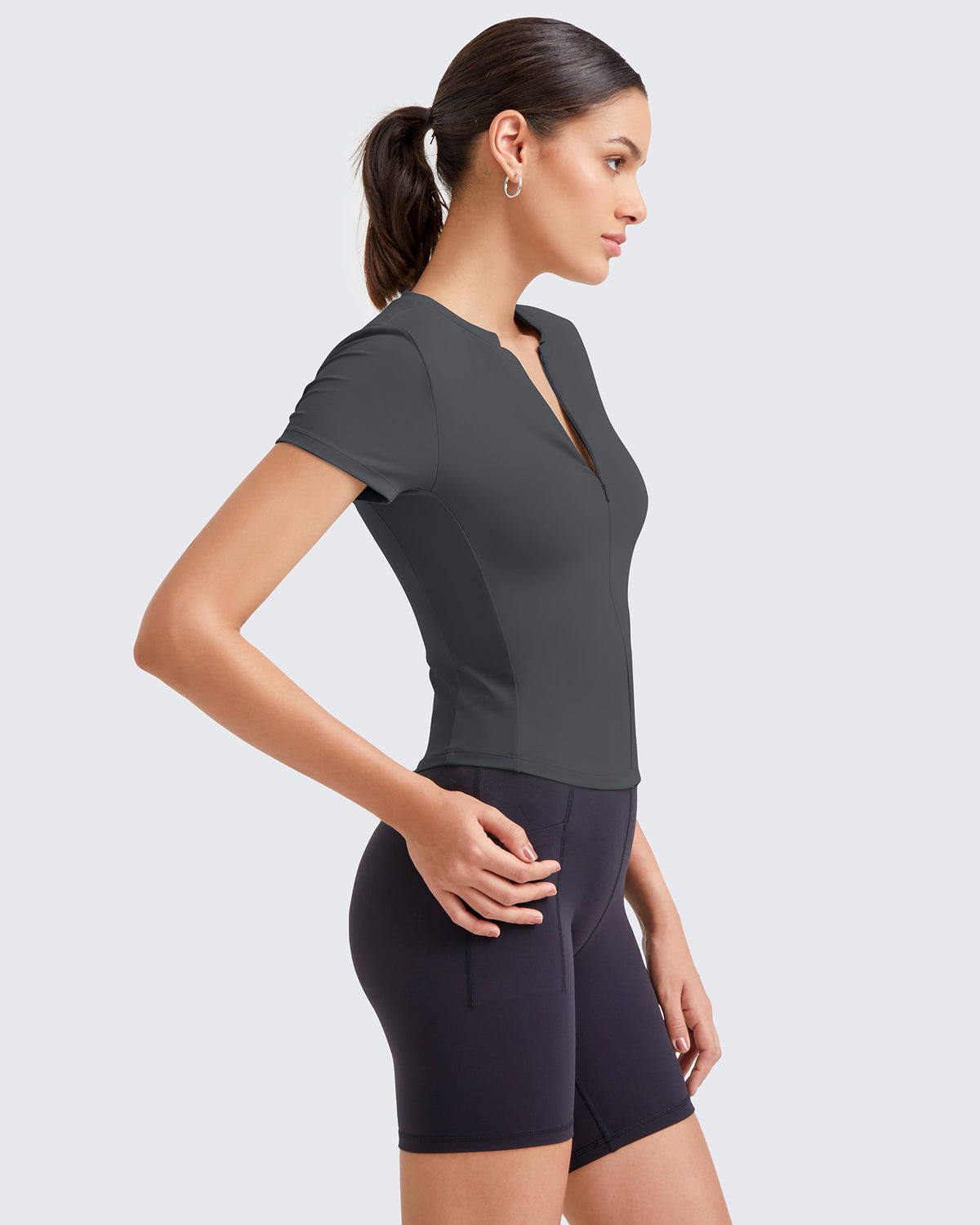 G4Free Activewear BareFeel Half Zip Slim Fit Athletic Shirts