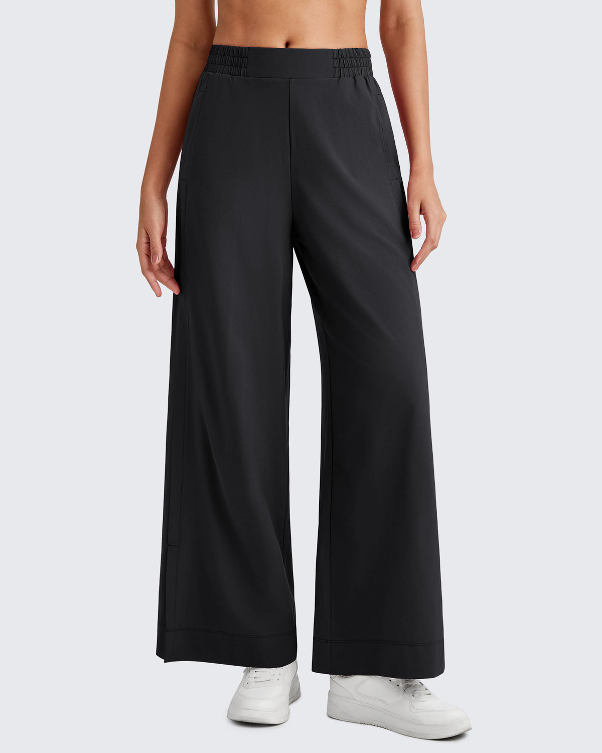 G4Free Activewear - Side Slit High-Rise Wide Leg Ankle Pants -GF25J403AA-S-GF25J428AA-S-GF25J429AA-S-GF25J403AB-M-GF25J428AB-M