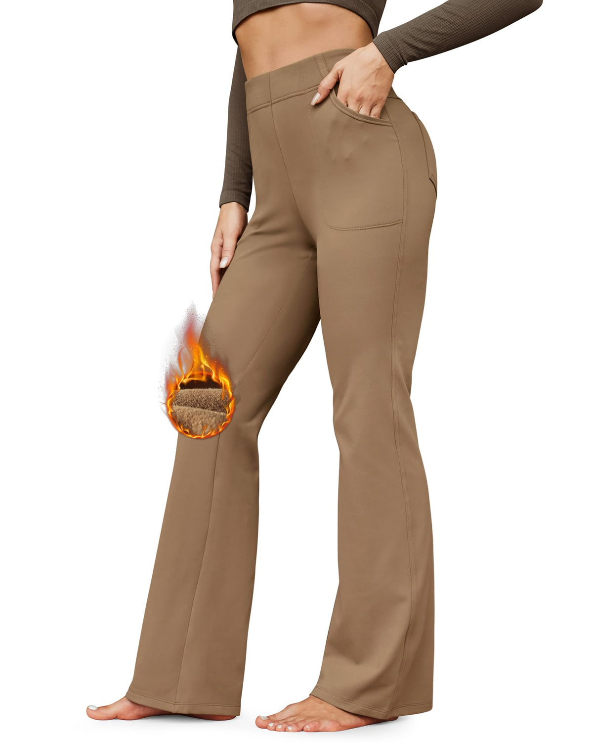G4Free Activewear - Fleece Lined High-Waist Flare Work Pants -GF23A192AA-S-GF23A167AA-S-GF23A193AA-S-GF23A192AB-M-GF23A167AB-M