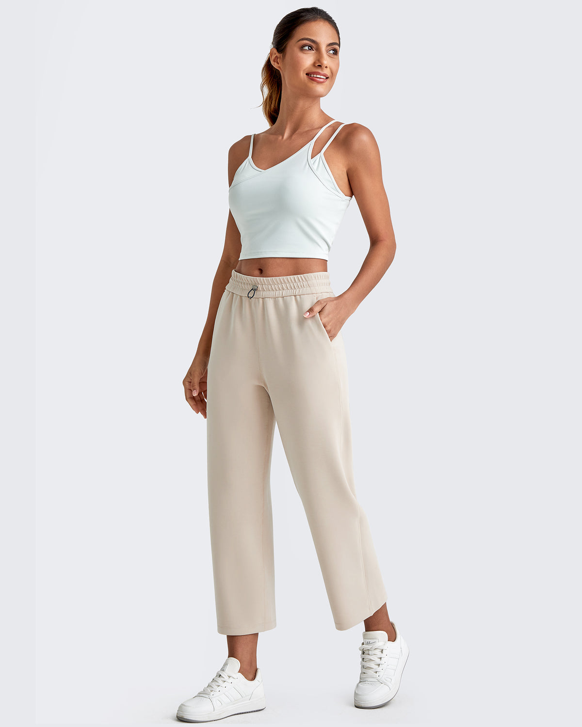 G4Free Activewear - Smoofit High Waist Wide Leg Capris Pants -GF25J293AA-S-GF25J293AB-M-GF25J293AC-L-GF25J293AD-XL-GF25J293AE-XXL