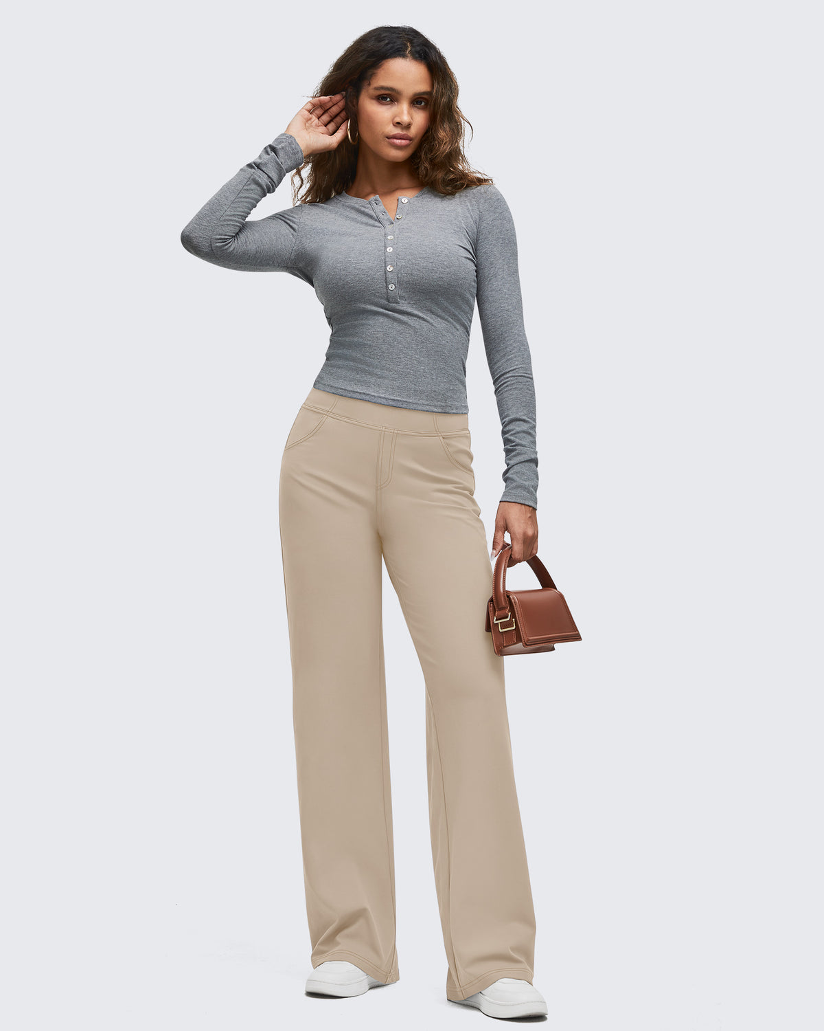 G4Free Activewear - Contrast Stitch High-Waist Wide Leg Pants -GF25J581AA-S-GF25J582AA-S-GF25J583AA-S-GF25J581AB-M-GF25J582AB-M