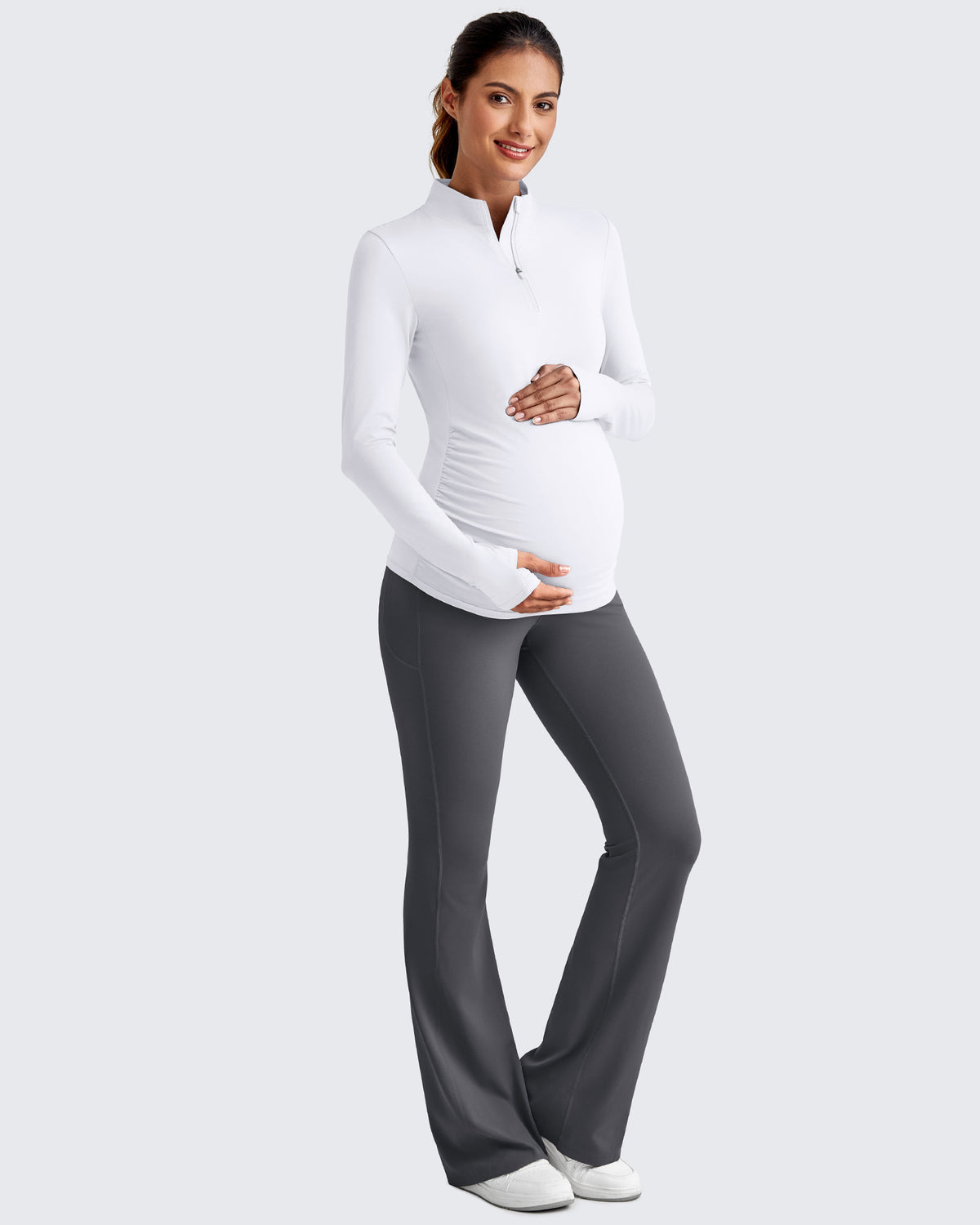 G4Free Activewear - UPF 50+ Half Zip Sun Maternity Shirts -GF25BY464GA-S-GF25BY464GB-M-GF25BY464GC-L-GF25BY464GD-XL-GF25BY464GE-XXL