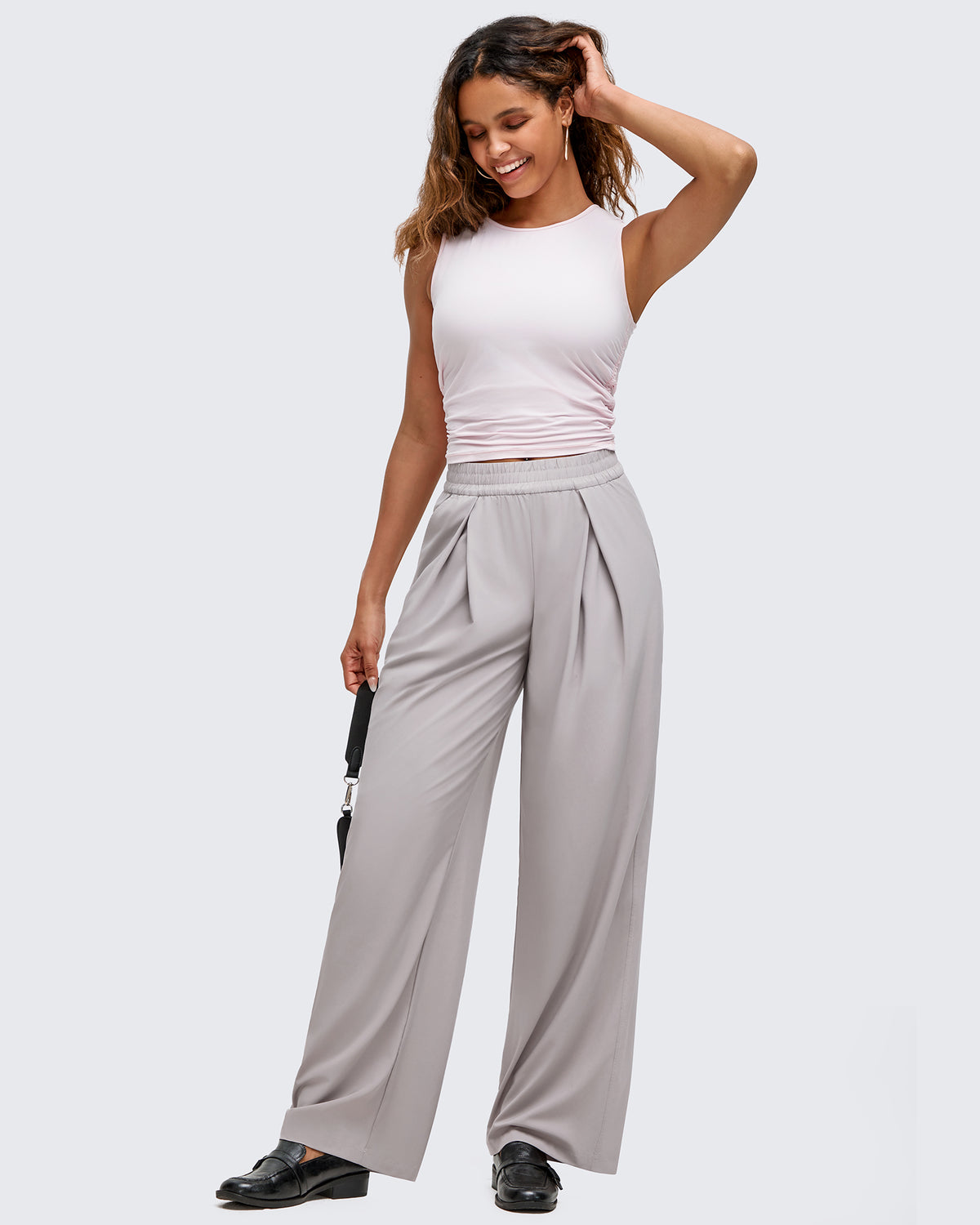 G4Free Activewear - Lightweight Front Pleat Wide Leg Pants -GF25J353DA-S-GF25J354DA-S-GF25J355DA-S-GF25J353DB-M-GF25J354DB-M