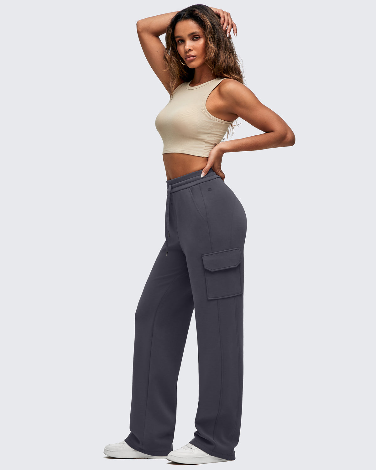 G4Free Activewear - Smoofit Drawstring Wide Leg Pockets Cargo Sweatpants -GF25J532AF-XS-GF25J533AF-XS-GF25J534AF-XS-GF25J532AA-S-GF25J533AA-S