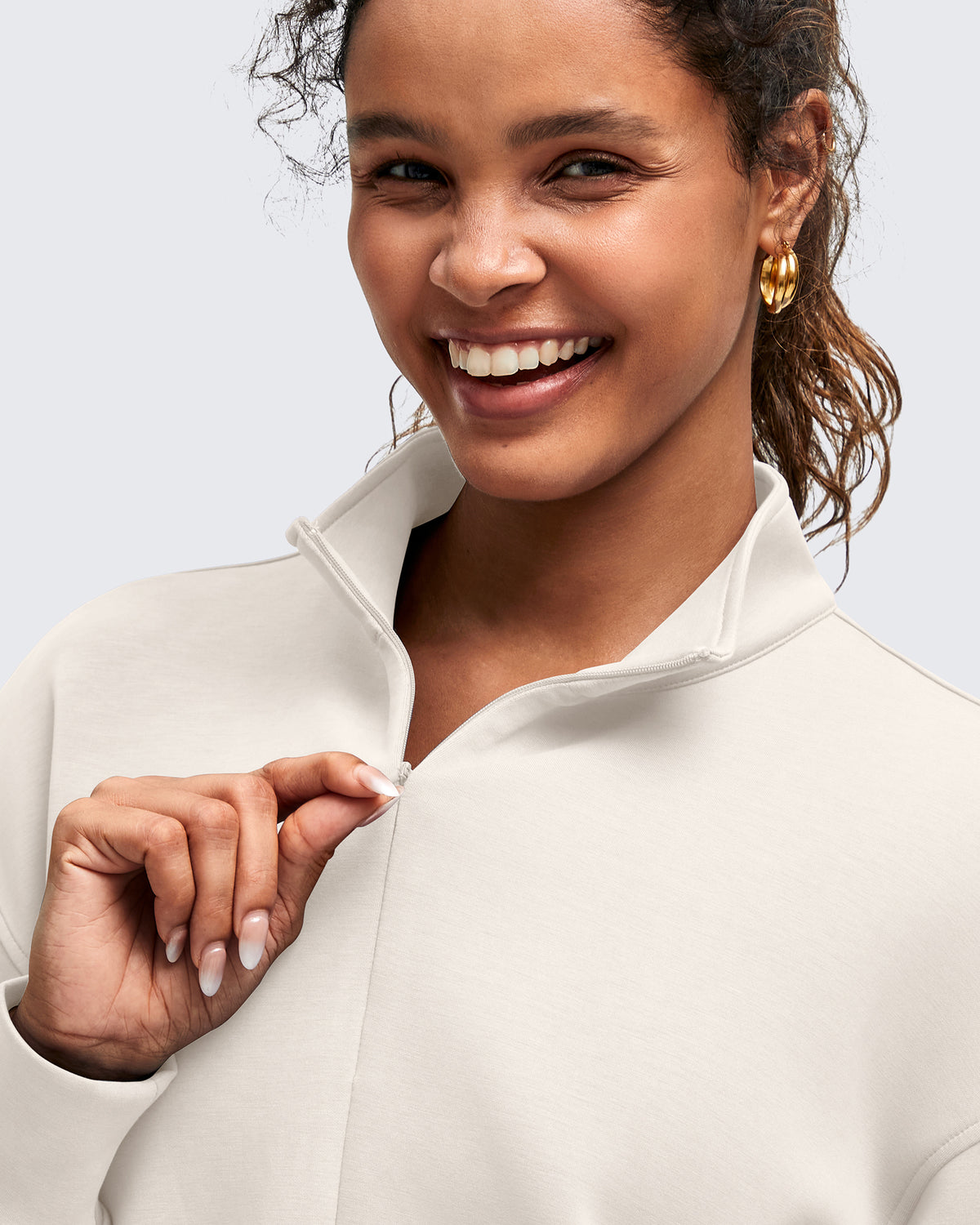 G4Free Activewear - Smoofit Half-Zip Mock Neck Long Sleeve Sweatshirts -GF25F519AF-XS-GF25F519AA-S-GF25F519AB-M-GF25F519AC-L-GF25F519AD-XL