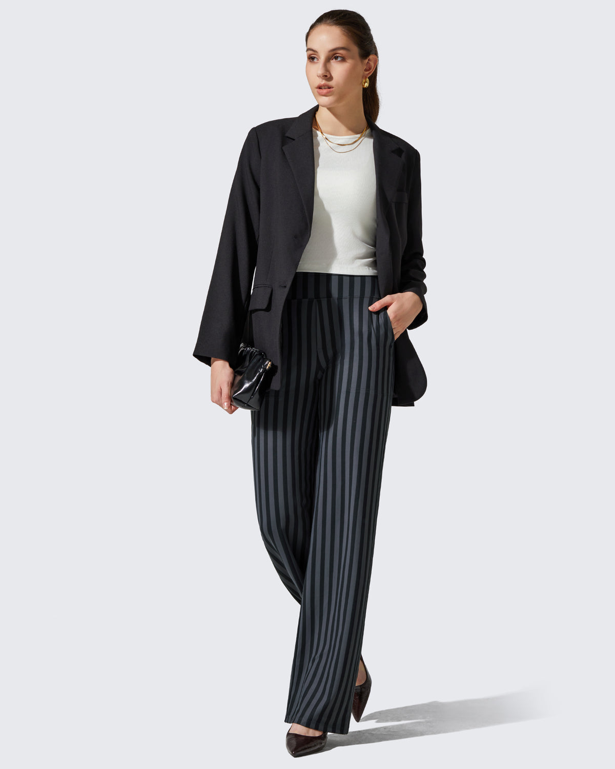 G4Free Activewear - Loose High-Waist Business Casual Striped Pants -GF23J172Z03F-XS-GF23J172Z03A-S-GF23J172Z03B-M-GF23J172Z03C-L-GF23J172Z03D-XL