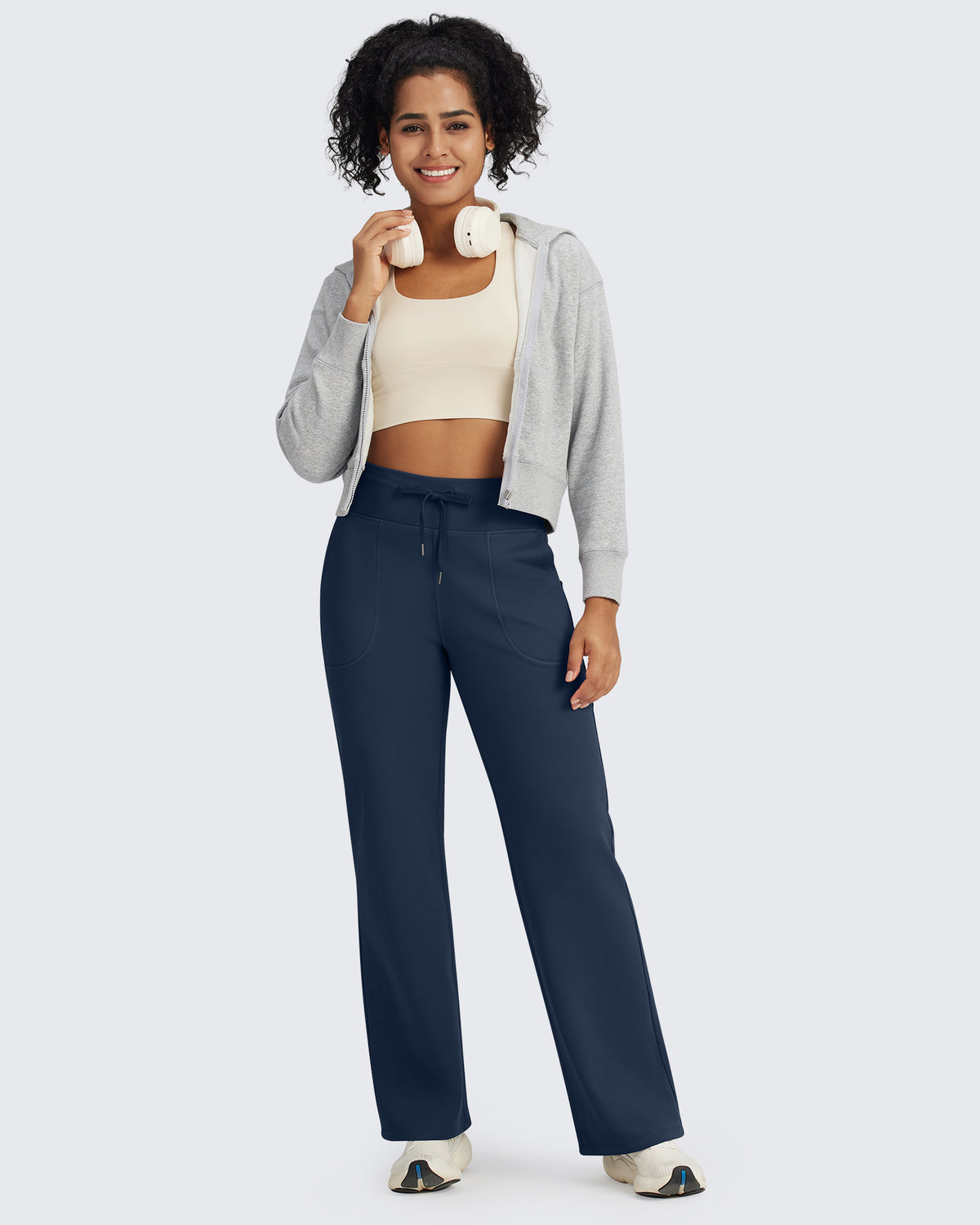 G4Free Activewear - Fleece Lined High-Waist Drawstring Pants -GF24J215AA-S-GF24J216AA-S-GF24J217AA-S-GF24J215AB-M-GF24J216AB-M