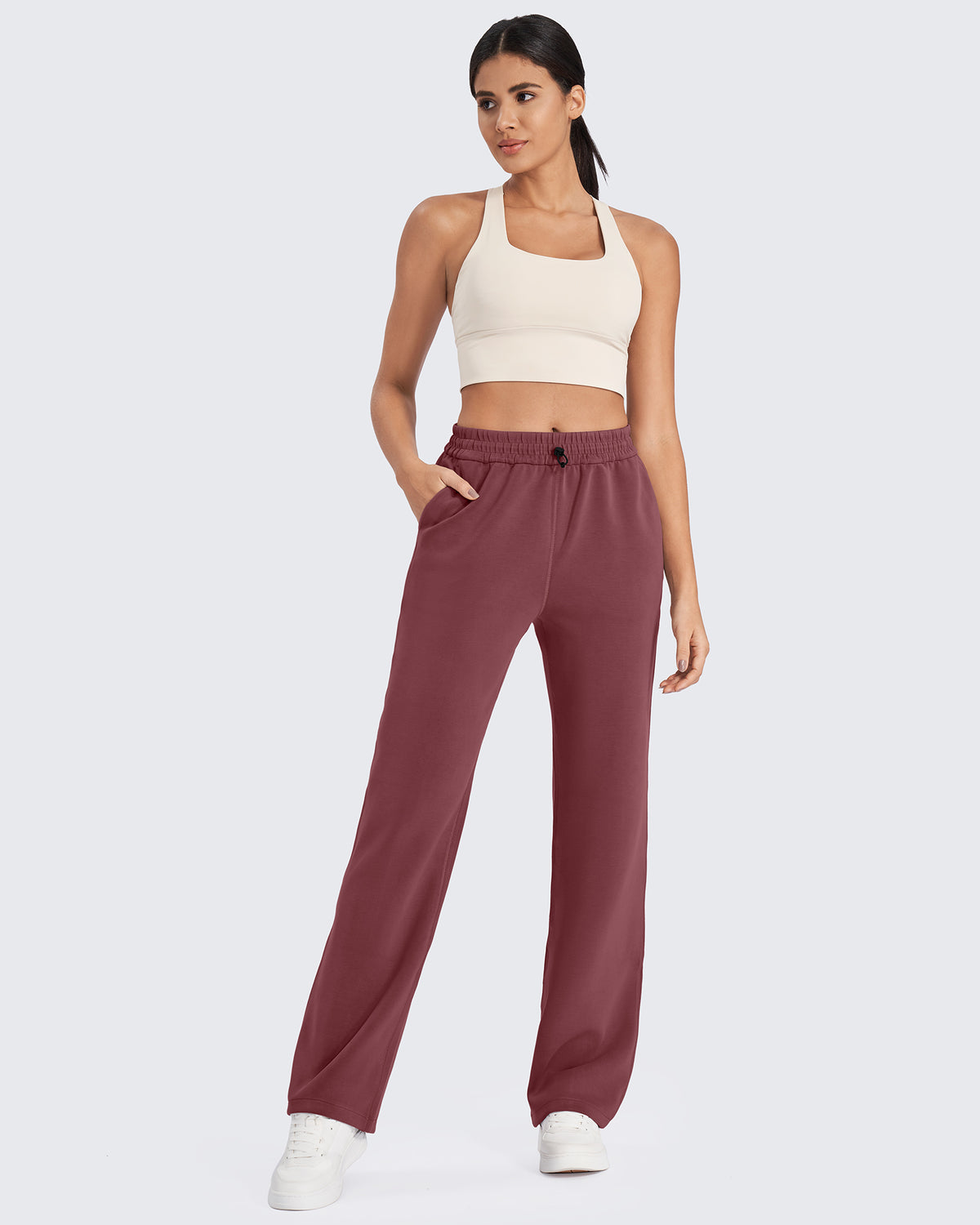 G4Free Activewear - Smoofit Mid-Waist Wide Leg Sweatpants 27 -GF24J235AA-S-GF24J235AB-M-GF24J235AC-L-GF24J235AD-XL-GF24J235AE-XXL