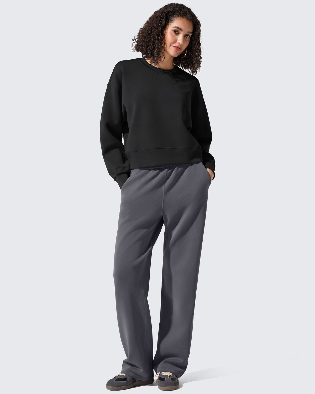 G4Free Activewear - Smoofit Crewneck Pullover Loose Sweatshirts -GF25F431AF-XS-GF25F431AA-S-GF25F431AB-M-GF25F431AC-L-GF25F431AD-XL