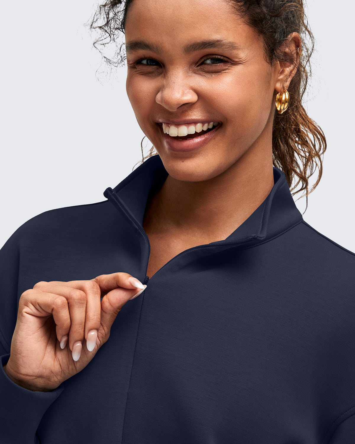 G4Free Activewear - Smoofit Half-Zip Mock Neck Long Sleeve Sweatshirts -GF25F519AF-XS-GF25F519AA-S-GF25F519AB-M-GF25F519AC-L-GF25F519AD-XL