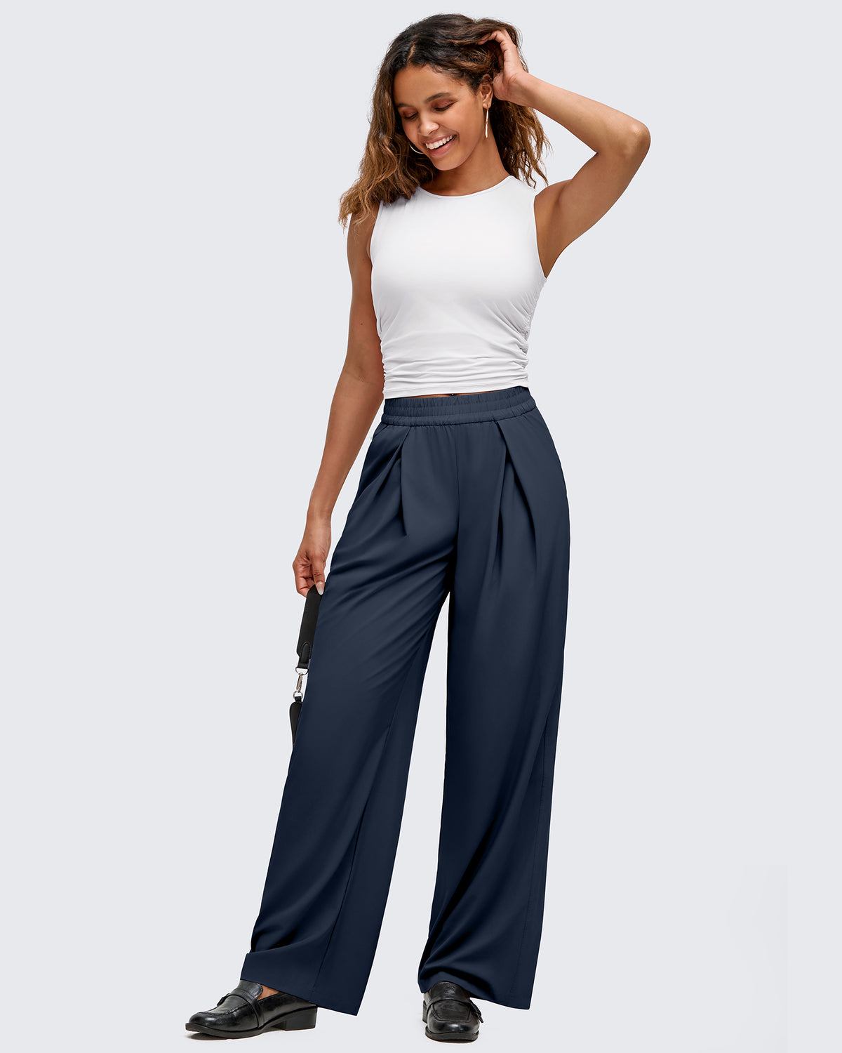 G4Free Activewear - Lightweight Front Pleat Wide Leg Pants -GF25J353DA-S-GF25J354DA-S-GF25J355DA-S-GF25J353DB-M-GF25J354DB-M