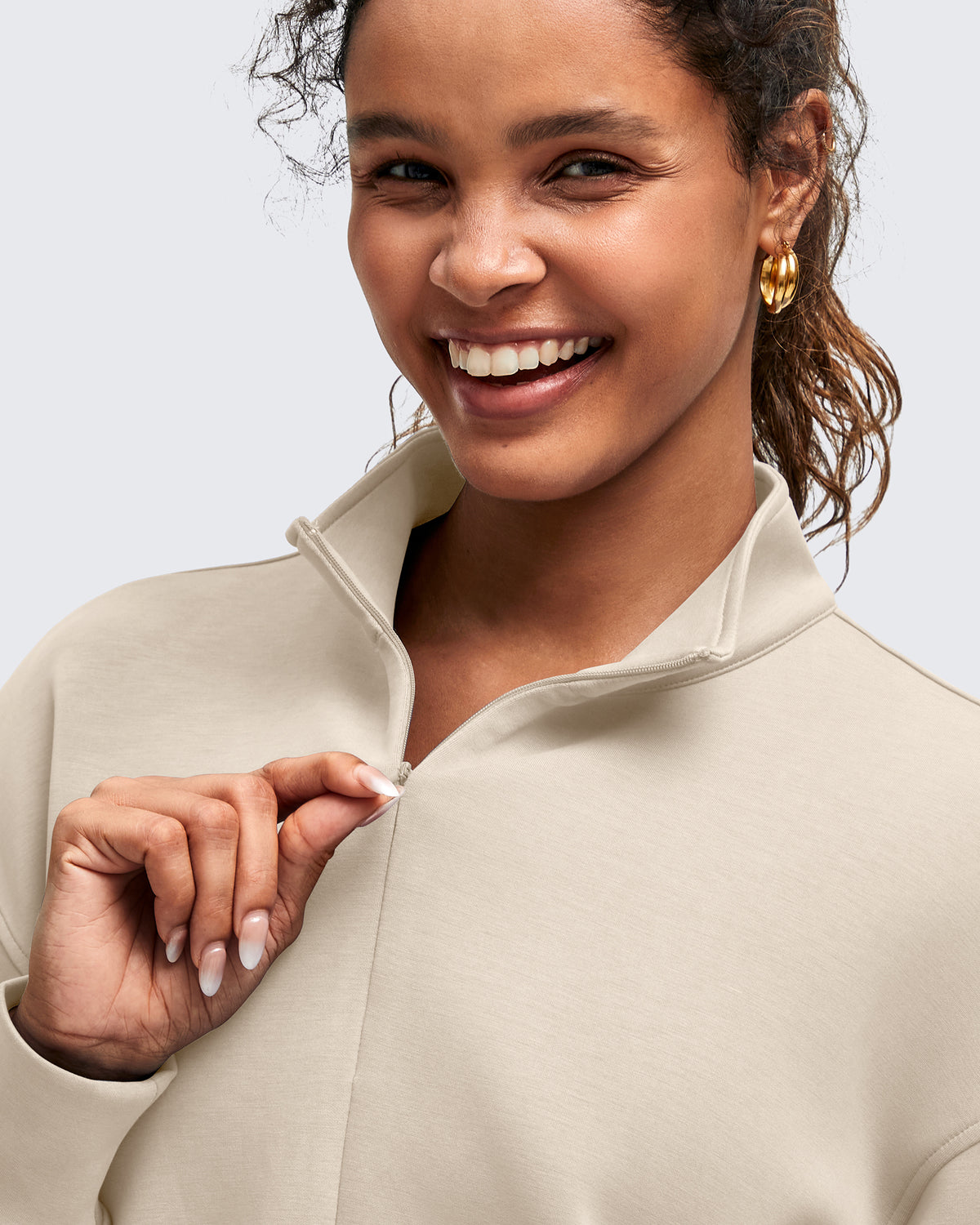 G4Free Activewear - Smoofit Half-Zip Mock Neck Long Sleeve Sweatshirts -GF25F519AF-XS-GF25F519AA-S-GF25F519AB-M-GF25F519AC-L-GF25F519AD-XL