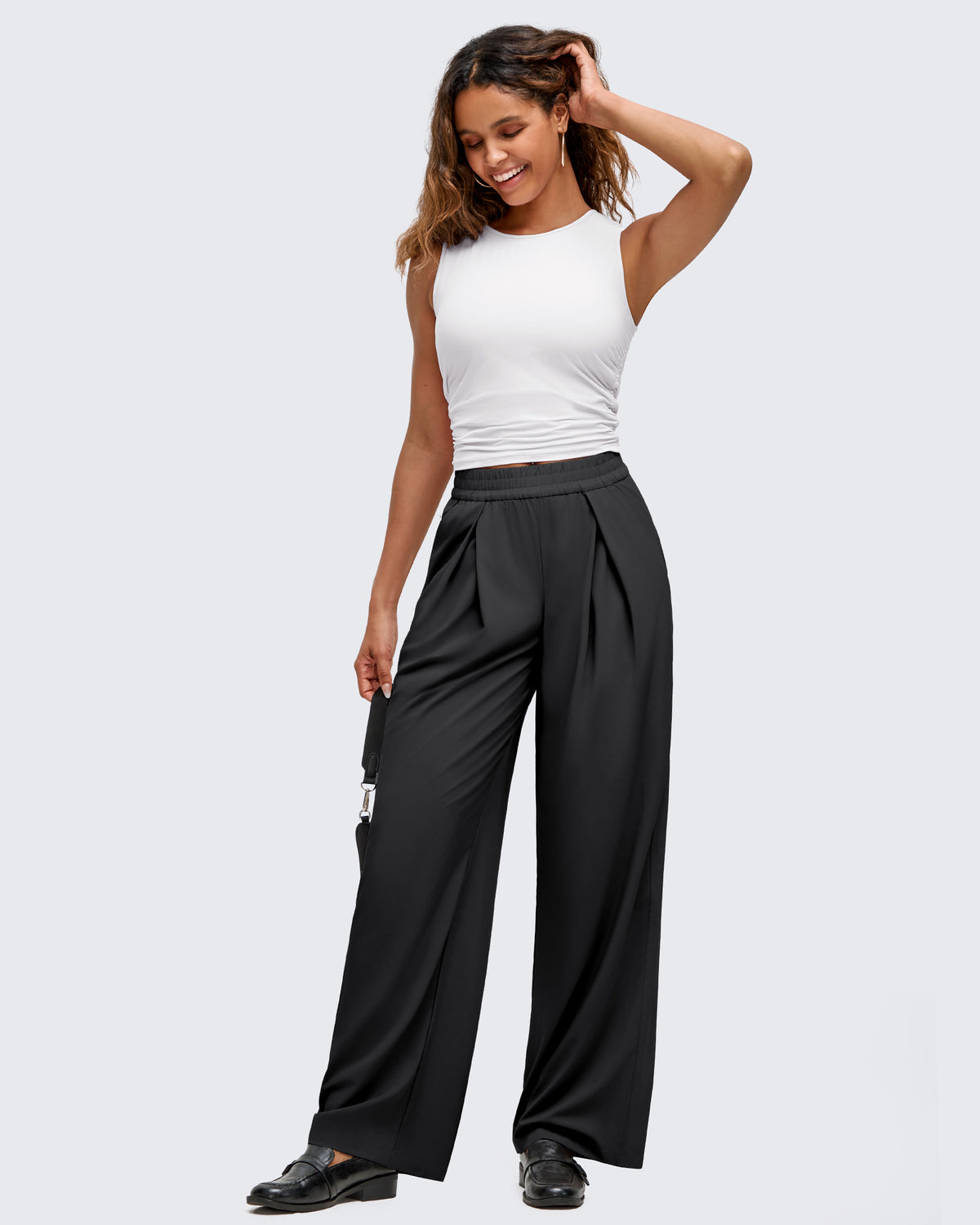 G4Free Activewear - Lightweight Front Pleat Wide Leg Pants -GF25J353DA-S-GF25J354DA-S-GF25J355DA-S-GF25J353DB-M-GF25J354DB-M