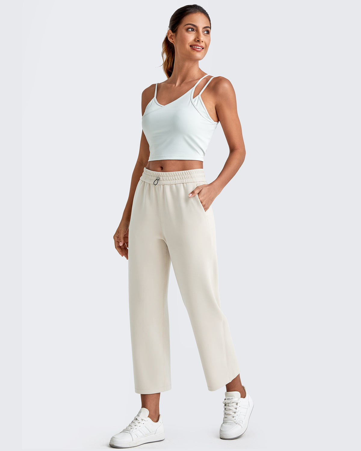 G4Free Activewear - Smoofit High Waist Wide Leg Capris Pants -GF25J293AA-S-GF25J293AB-M-GF25J293AC-L-GF25J293AD-XL-GF25J293AE-XXL