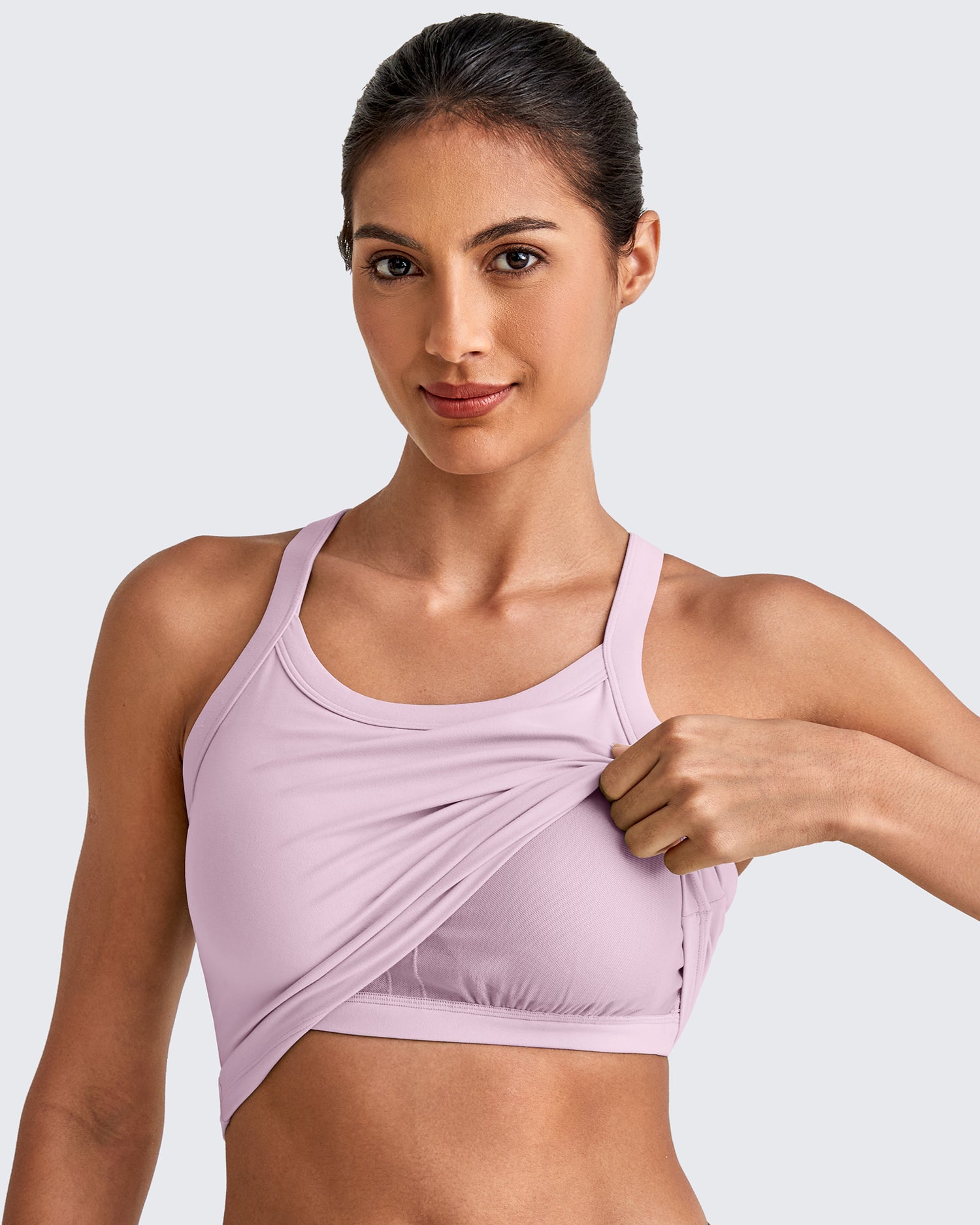 G4Free Activewear Barefeel Racerback Cropped Sports Bra #Pink / S-Pink / M-Pink / L-Pink / XL-Pink / XS-Taupe / S-Taupe / M-Taupe / L-Taupe / XL-Taupe / XS