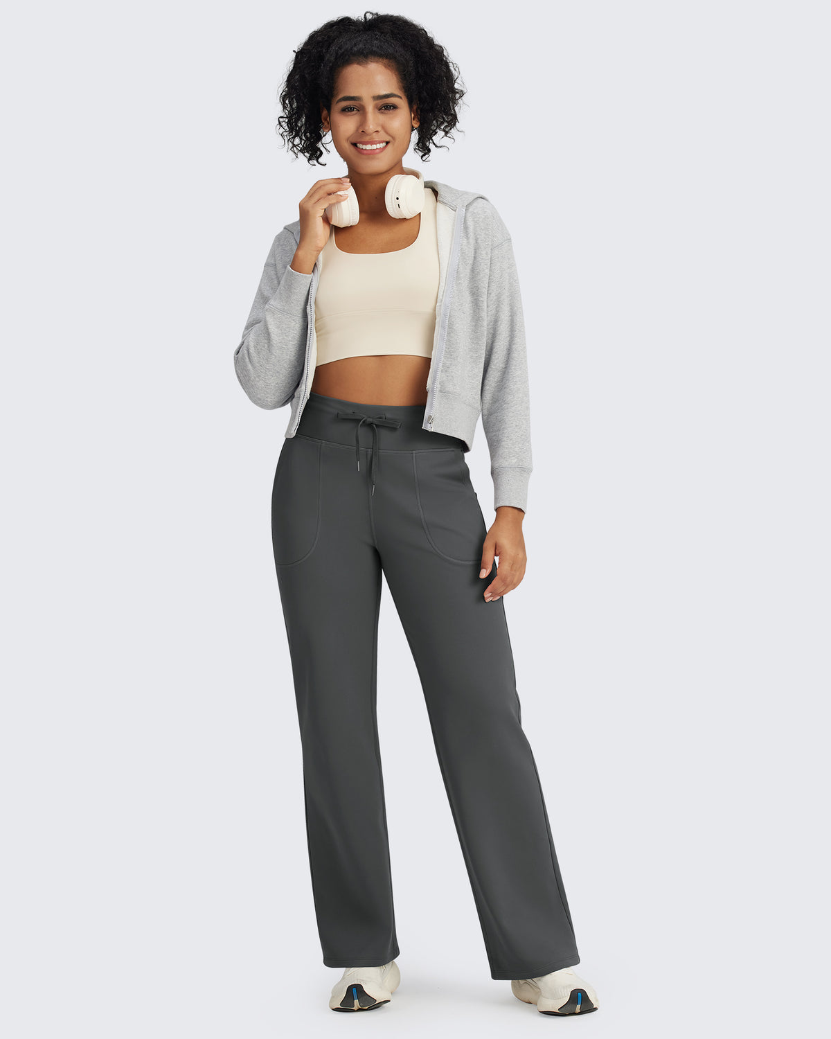 G4Free Activewear - Fleece Lined High-Waist Drawstring Pants -GF24J215AA-S-GF24J216AA-S-GF24J217AA-S-GF24J215AB-M-GF24J216AB-M