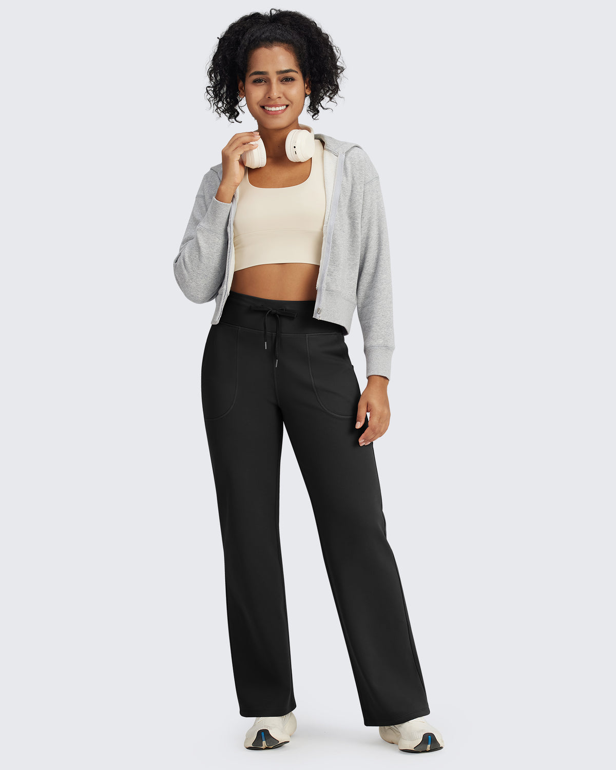 G4Free Activewear - Fleece Lined High-Waist Drawstring Pants -GF24J215AA-S-GF24J216AA-S-GF24J217AA-S-GF24J215AB-M-GF24J216AB-M