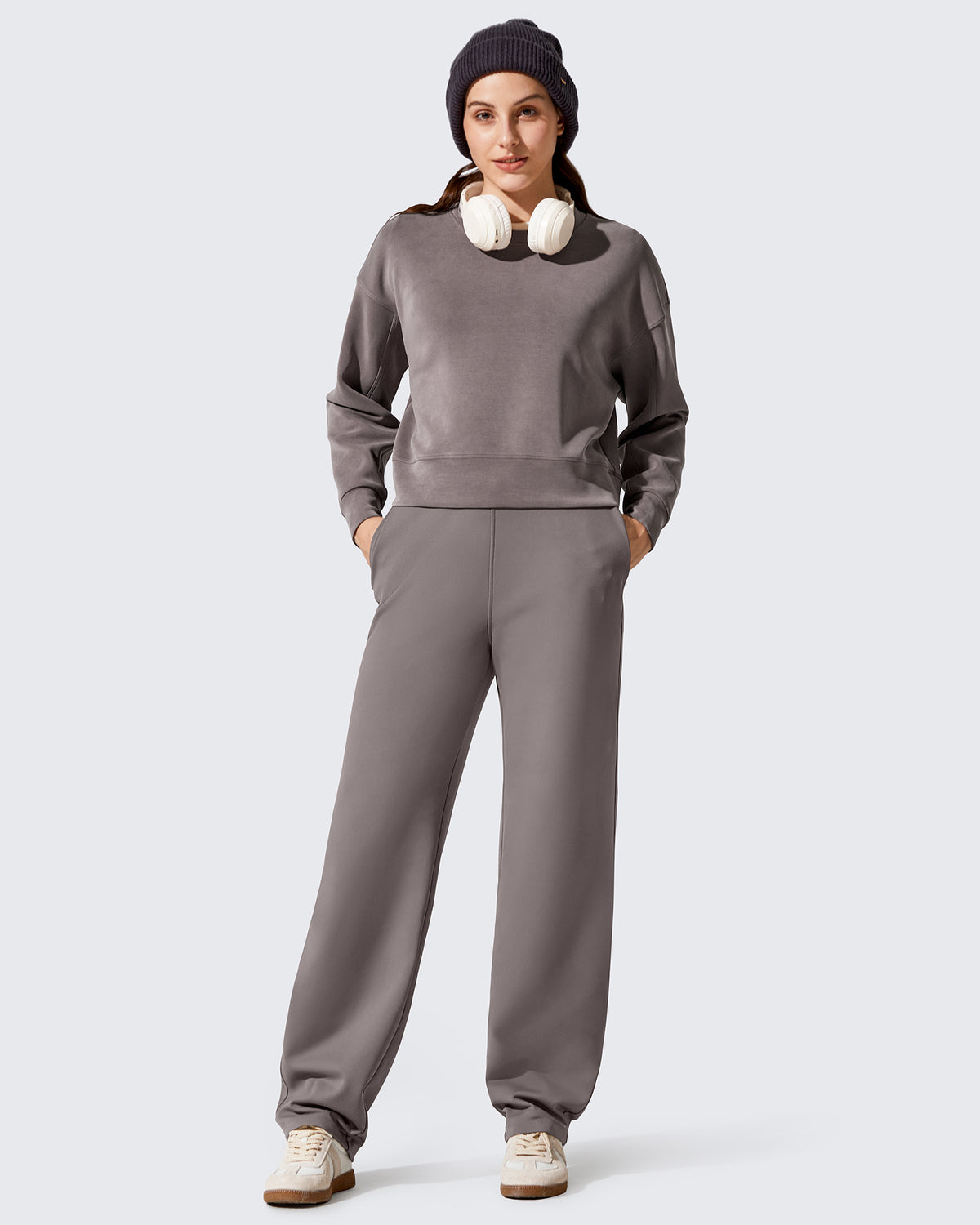 G4Free Activewear - Fleece Lined Loose Warm Narrowed Trouser Legs Pants -GF25J684AF-XS-GF25J685AF-XS-GF25J686AF-XS-GF25J684AA-S-GF25J685AA-S