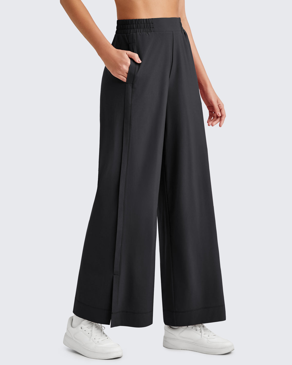 G4Free Activewear - Side Slit High-Rise Wide Leg Ankle Pants -GF25J403AA-S-GF25J428AA-S-GF25J429AA-S-GF25J403AB-M-GF25J428AB-M