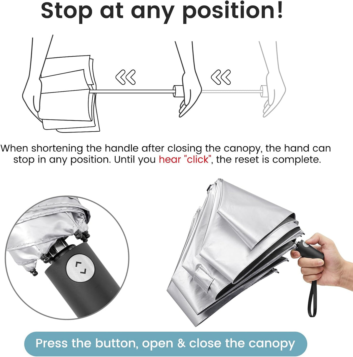 G4Free Activewear - G4Free Ultralight UPF 50+ UV Double Canopy Slim Small Portable Automatic -TN24A427C-TN24A427A-TN24A427B