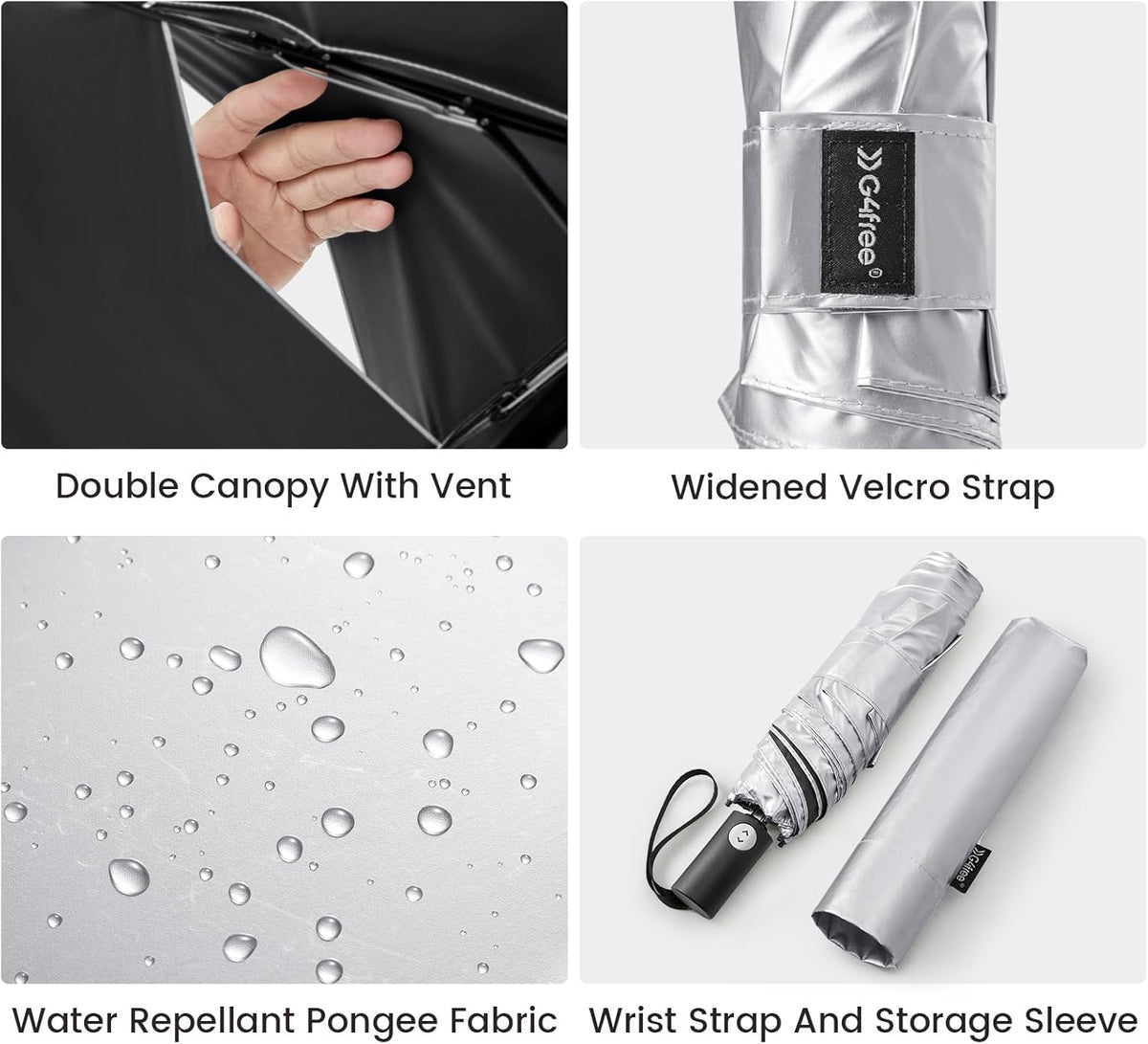 G4Free Activewear - G4Free Ultralight UPF 50+ UV Double Canopy Slim Small Portable Automatic -TN24A427C-TN24A427A-TN24A427B