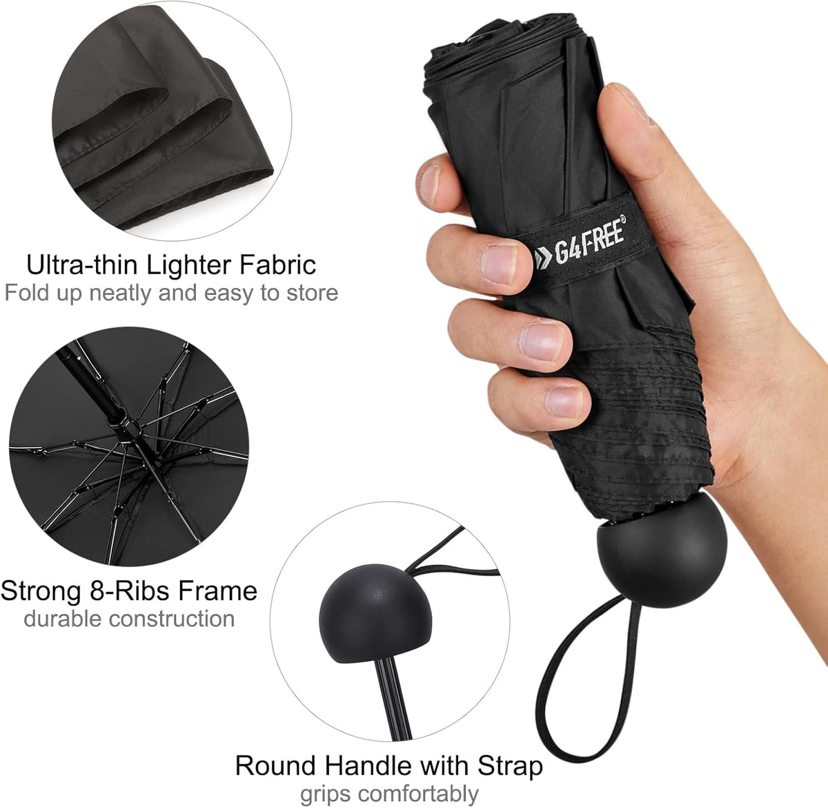 G4Free Activewear - G4Free Compact UPF 50+ UV Protection Sun Blocking Mini Umbrellas -TN23A279F-TN23A279A-TN23A279E-TN23A279G-TN23A279H