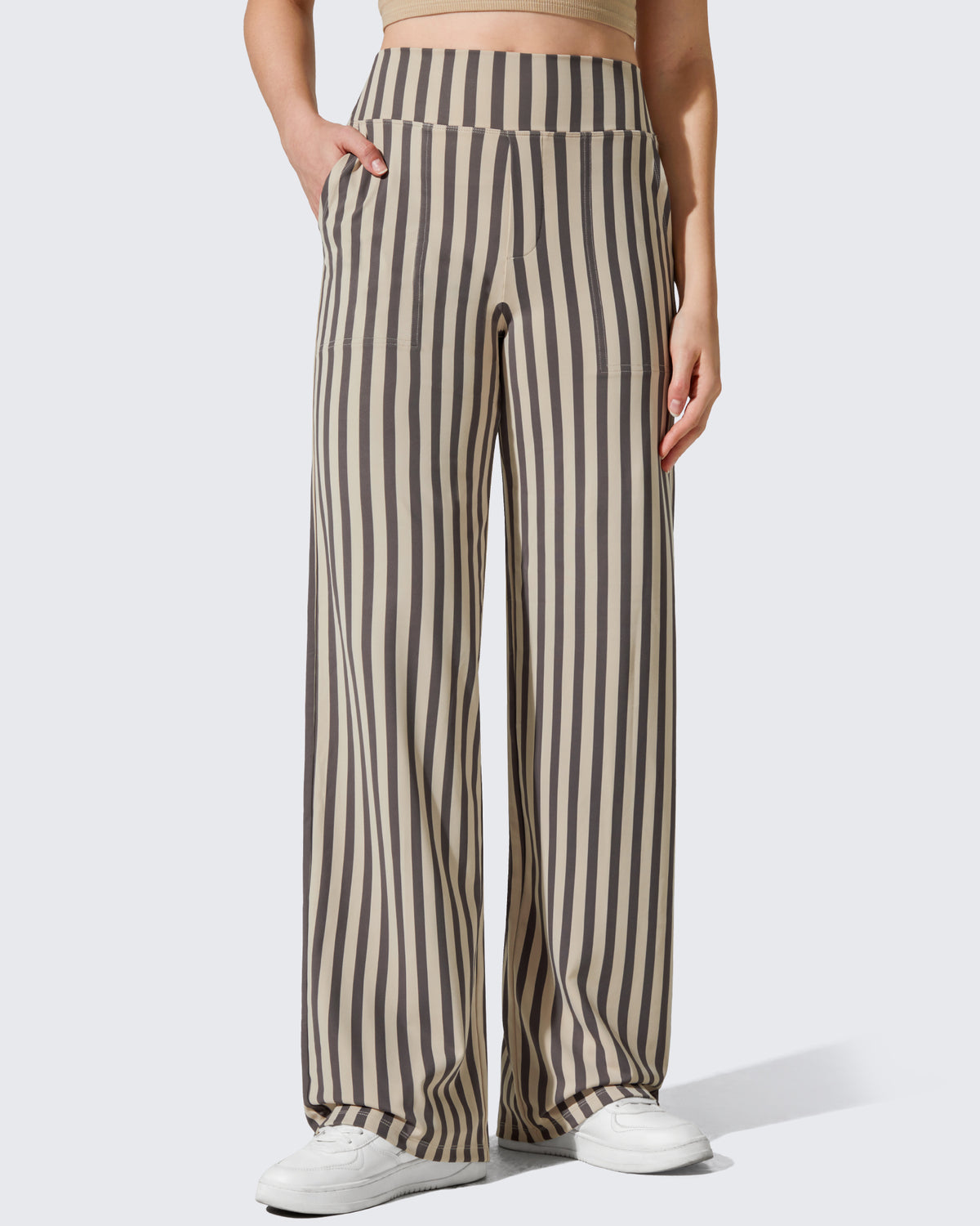 G4Free Activewear - Loose High-Waist Business Casual Striped Pants -GF23J172Z03F-XS-GF23J172Z03A-S-GF23J172Z03B-M-GF23J172Z03C-L-GF23J172Z03D-XL