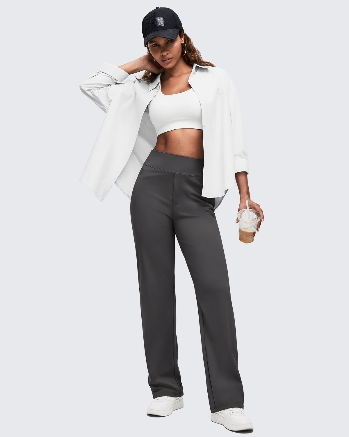 G4Free Activewear - High Waist Hidden Zipper Pockets Dress Pants -GF25D571AA-S-GF25D572AA-S-GF25D573AA-S-GF25D571AB-M-GF25D572AB-M