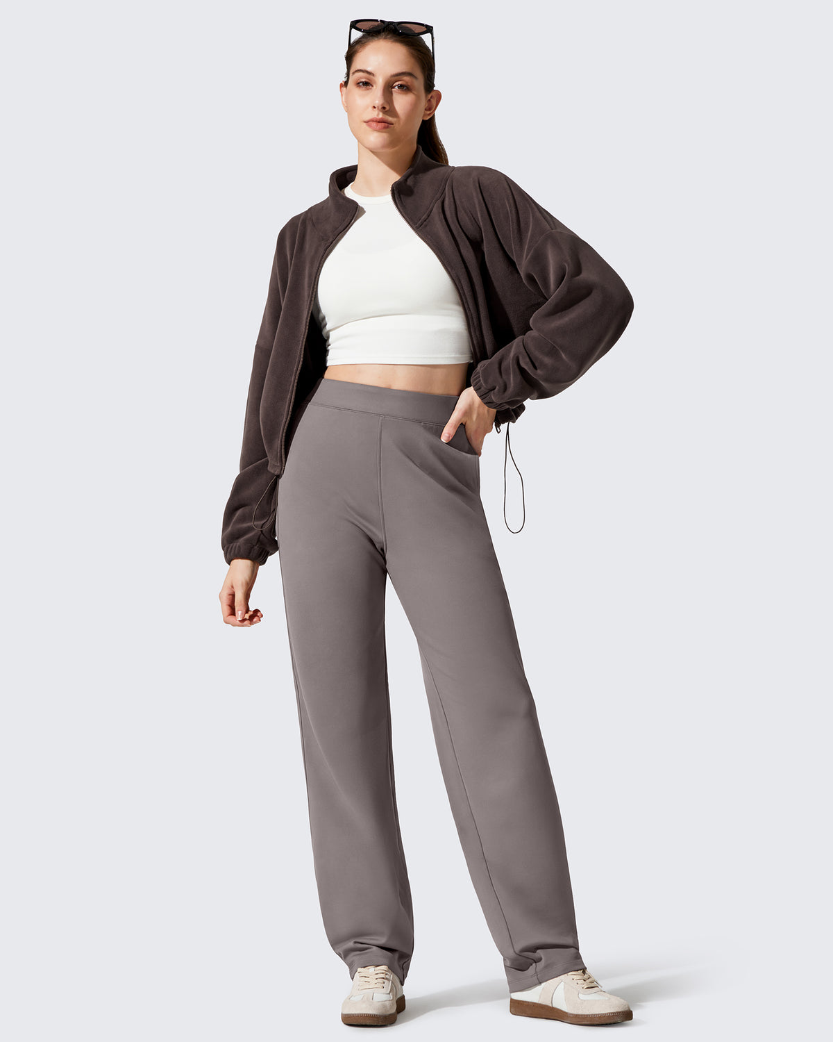 G4Free Activewear - Fleece Lined Loose Warm Narrowed Trouser Legs Pants -GF25J684AF-XS-GF25J685AF-XS-GF25J686AF-XS-GF25J684AA-S-GF25J685AA-S