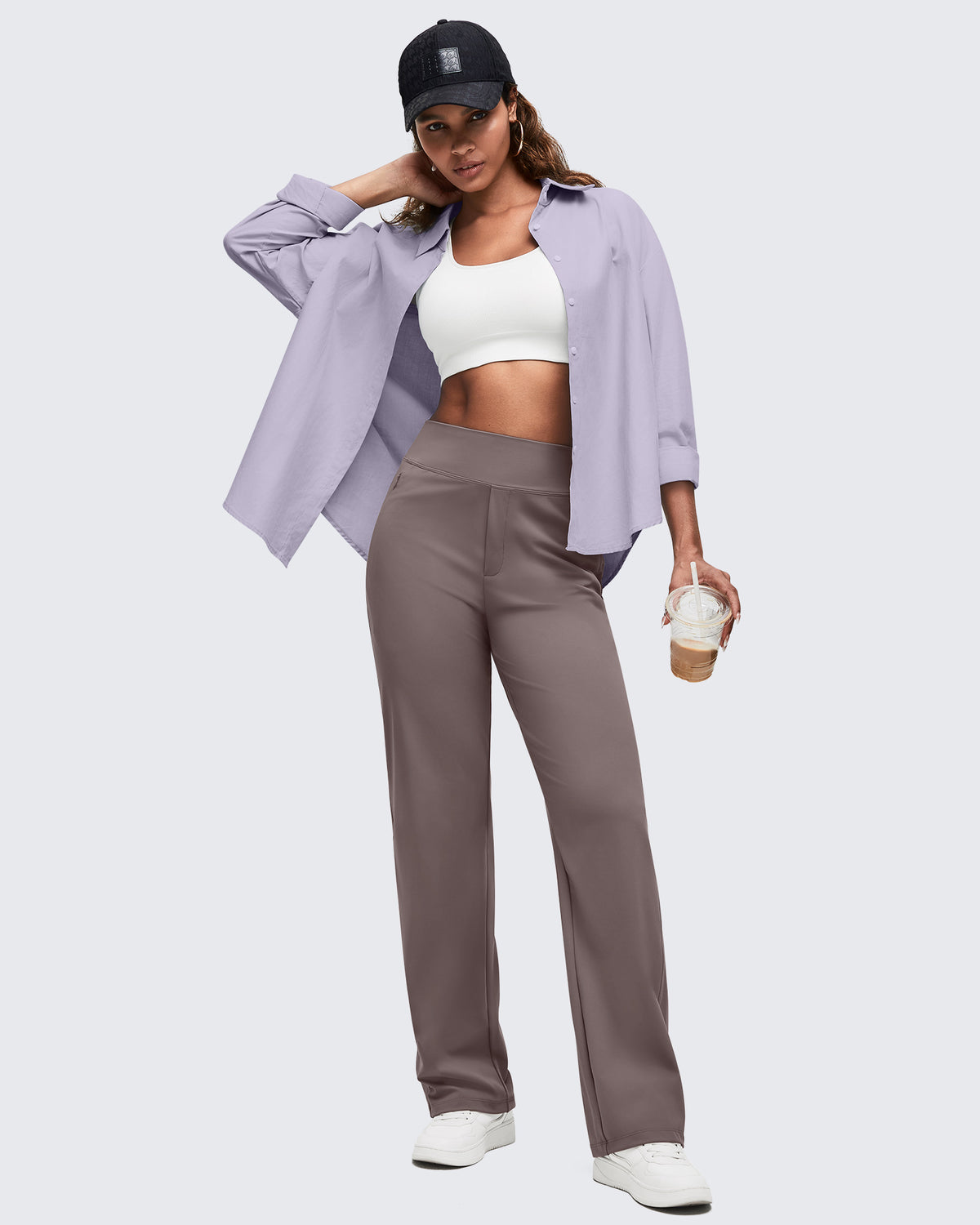 G4Free Activewear - High Waist Hidden Zipper Pockets Dress Pants -GF25D571AA-S-GF25D572AA-S-GF25D573AA-S-GF25D571AB-M-GF25D572AB-M